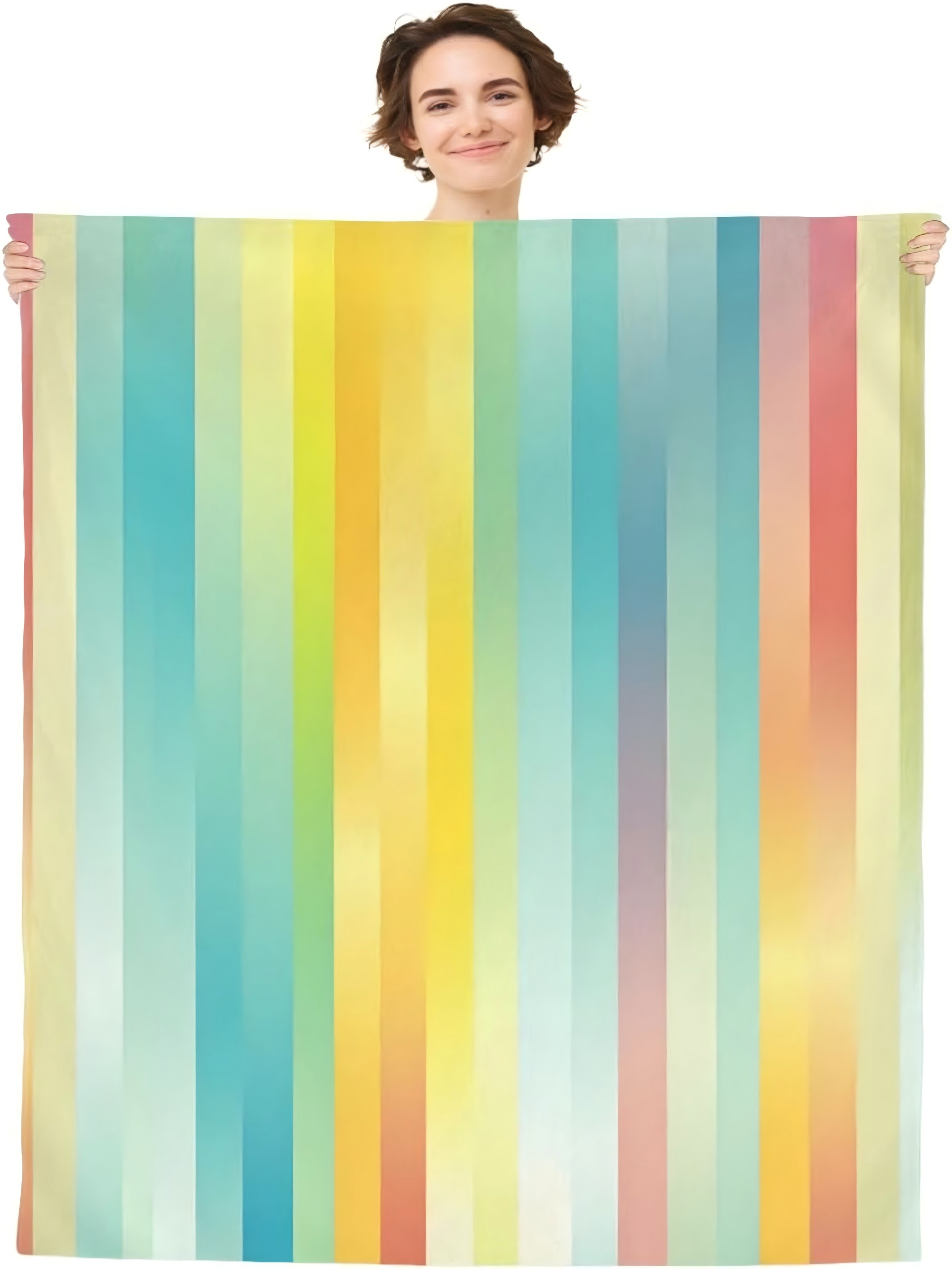 Rainbow Stripe Blanket - 60x80 inch 1 PC