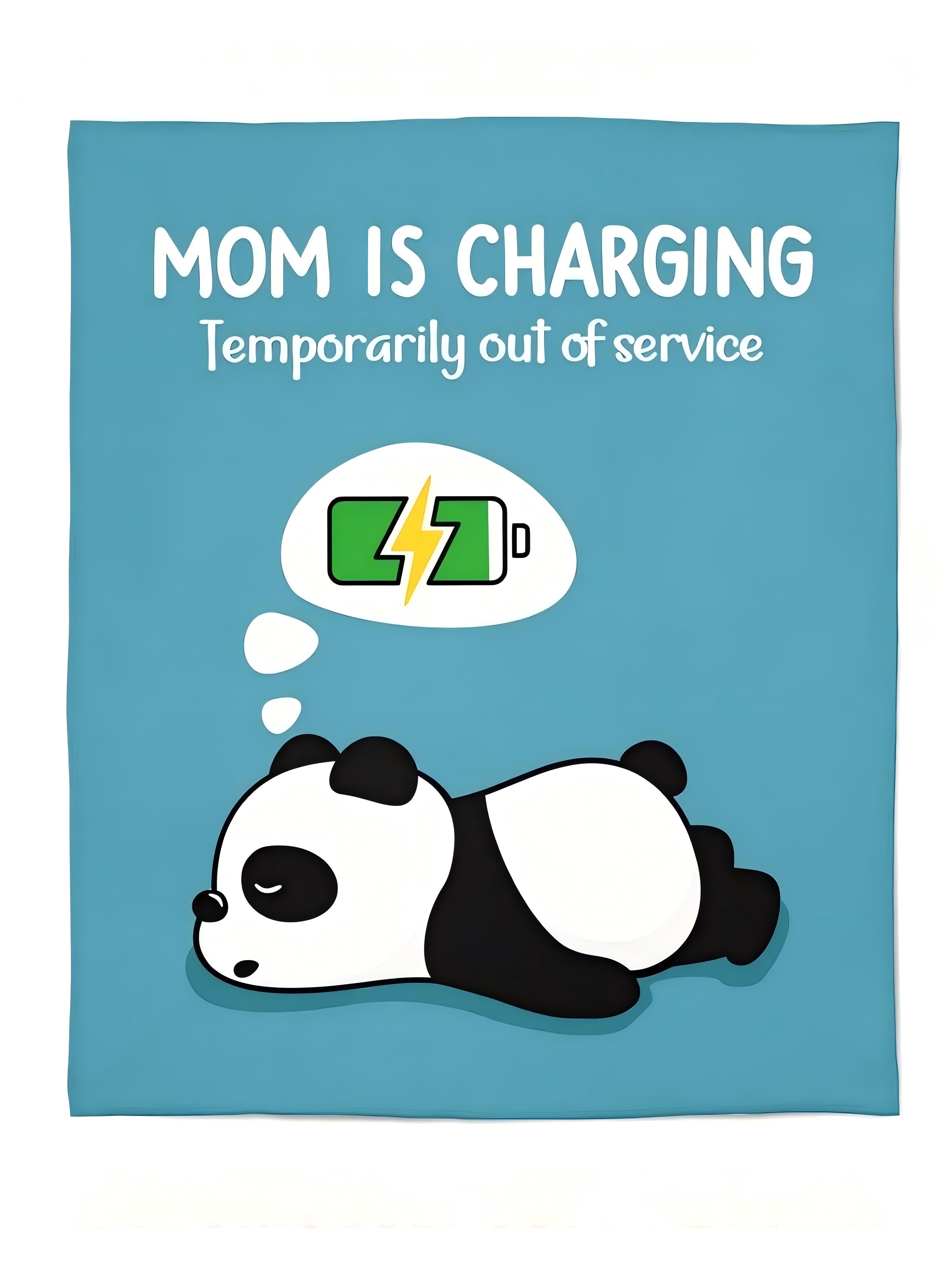 Panda Mom is Charging Soft Fleece Throw Blanket - Light Blue, 30x40 inch