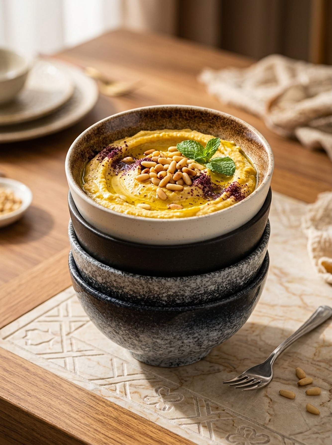 5-Piece Artisan Speckled Ceramic Bowls Set