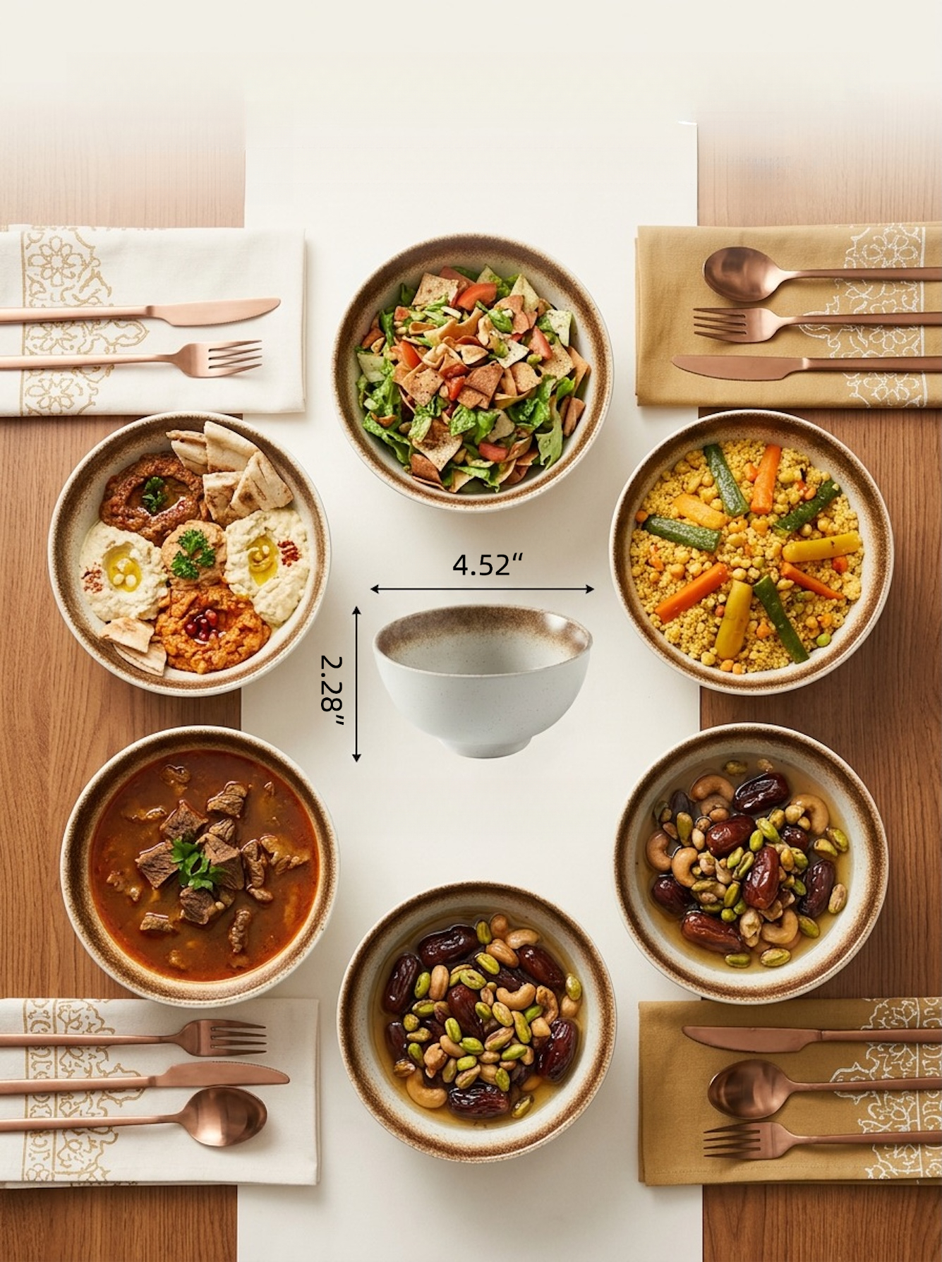 5-Piece Artisan Speckled Ceramic Bowls Set