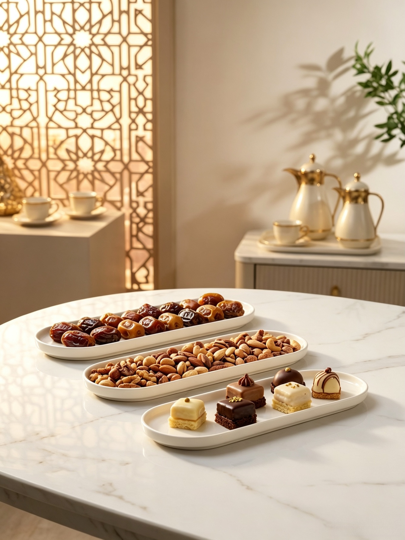 White Solid Serving Trays