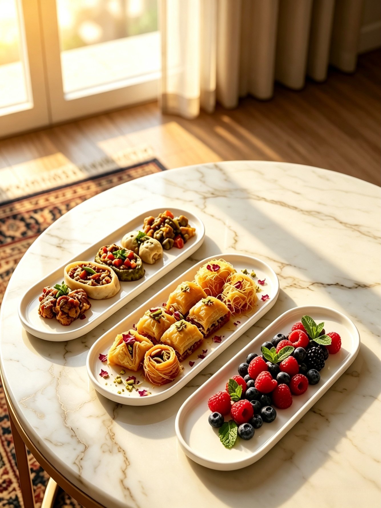 White Solid Serving Trays