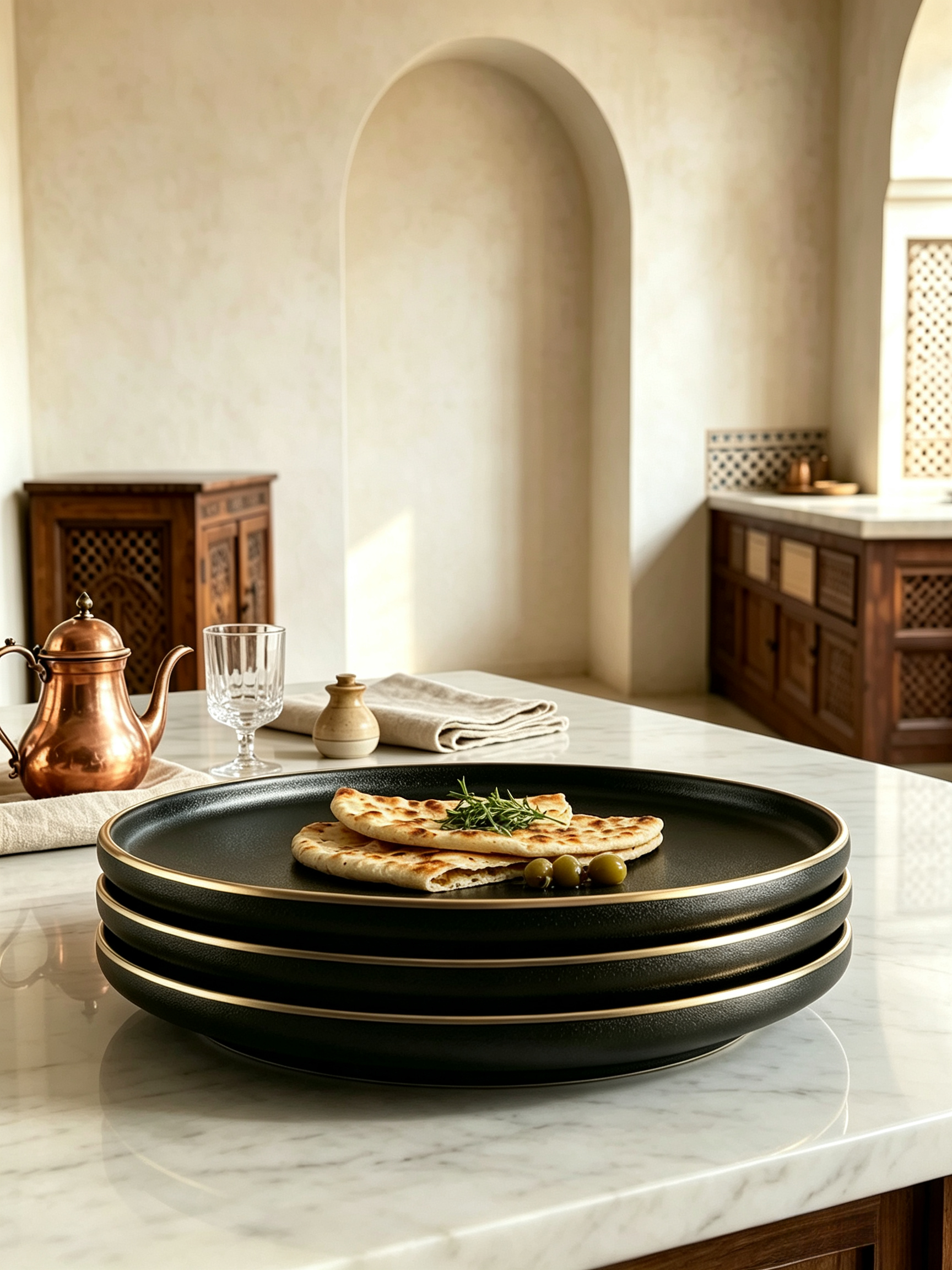 Black Solid Dinner Plates