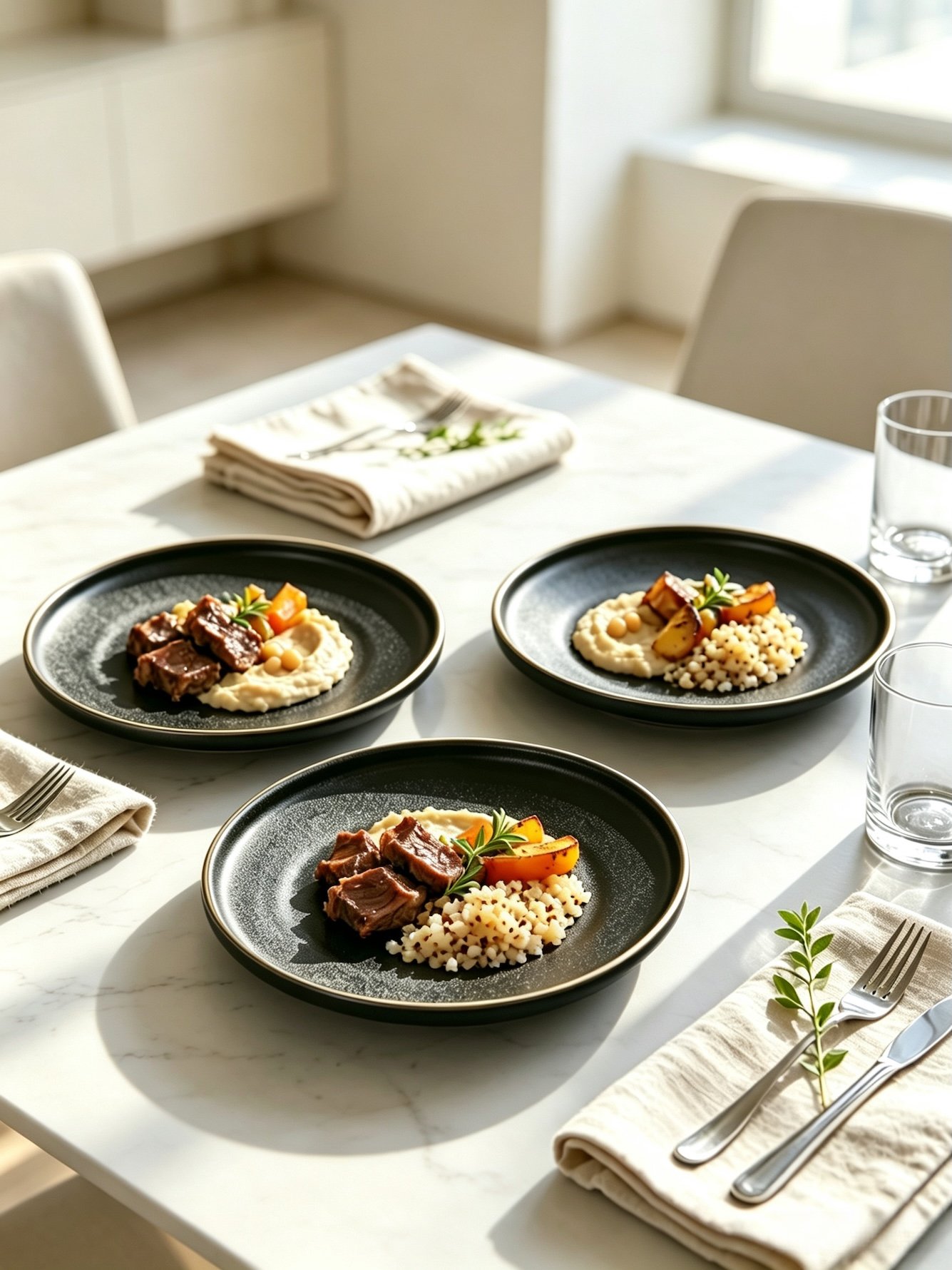 Black Solid Dinner Plates