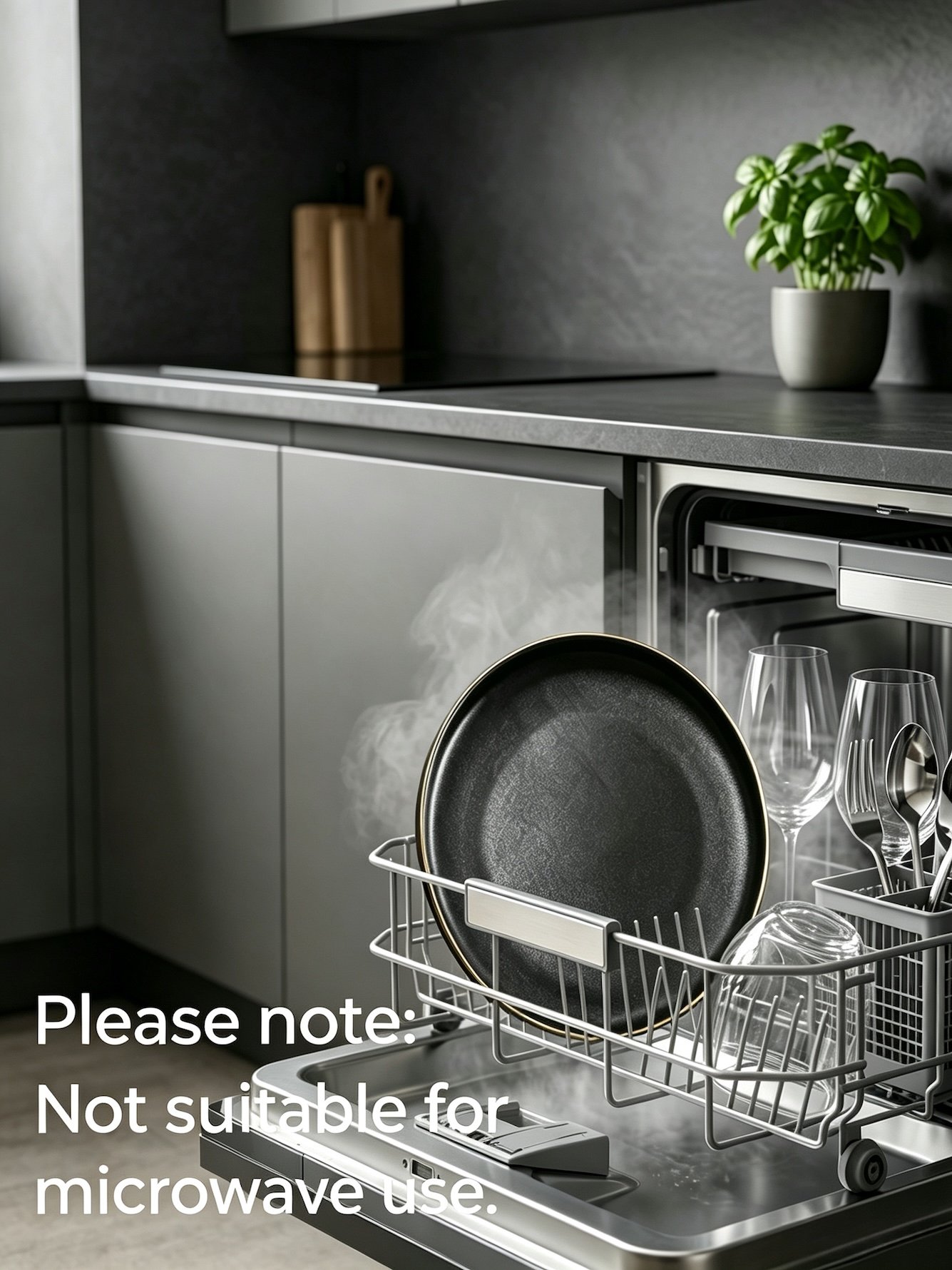 Black Solid Dinner Plates