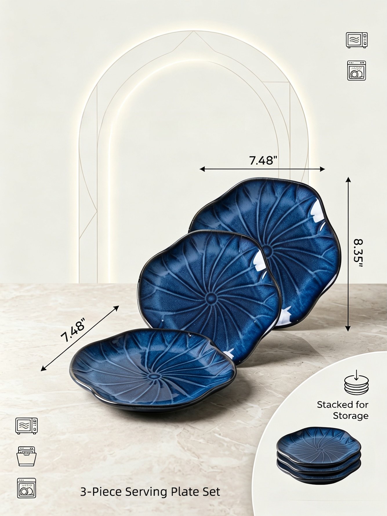 Dark Blue Texture Plates