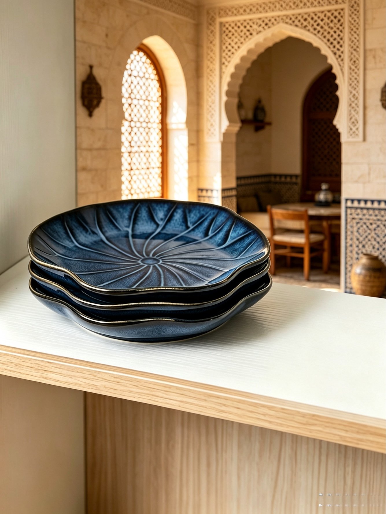 Dark Blue Texture Plates