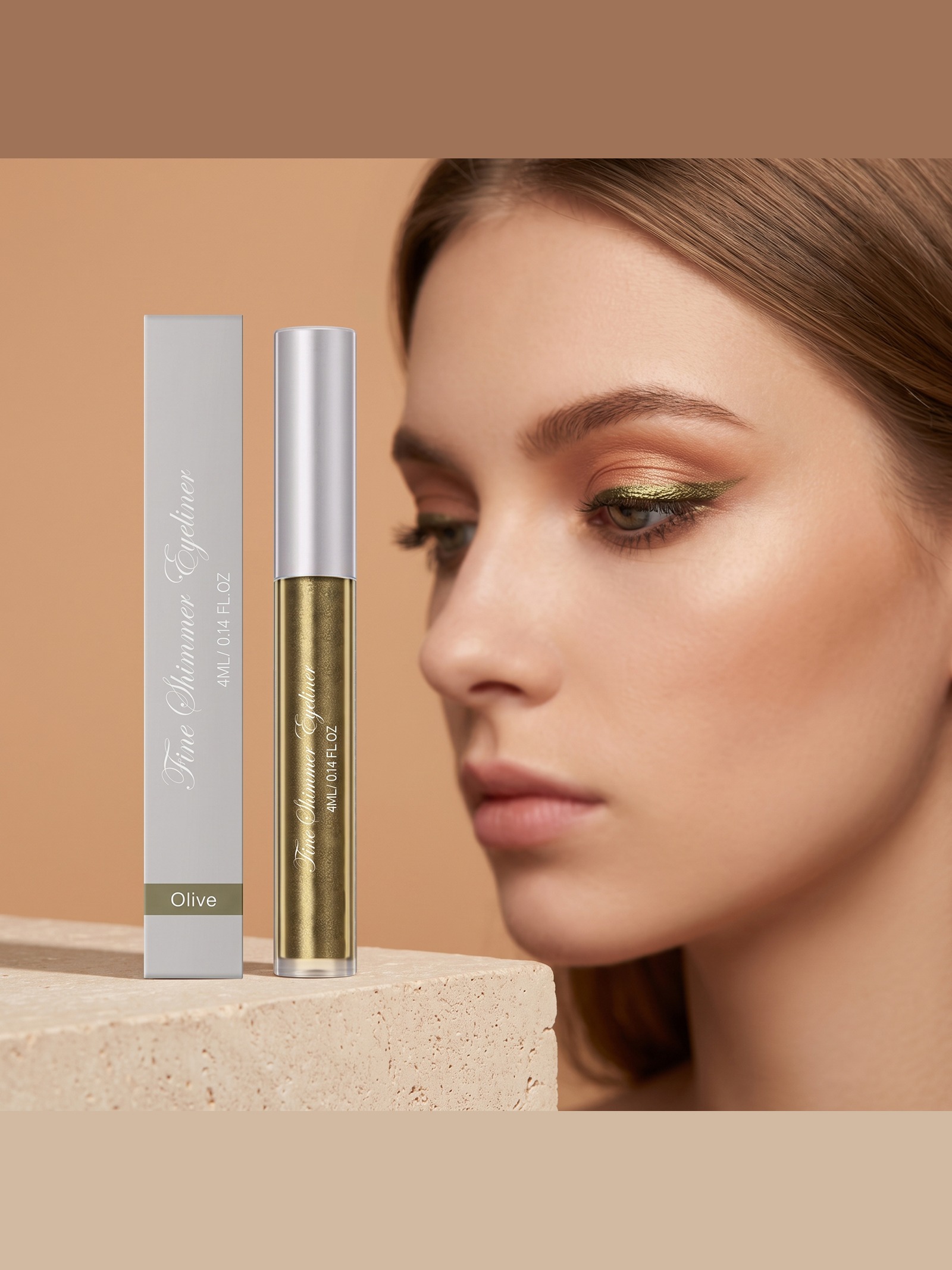 Olive Shimmer Liquid Eyeshadow for Long-Lasting Eye Makeup (4ml)