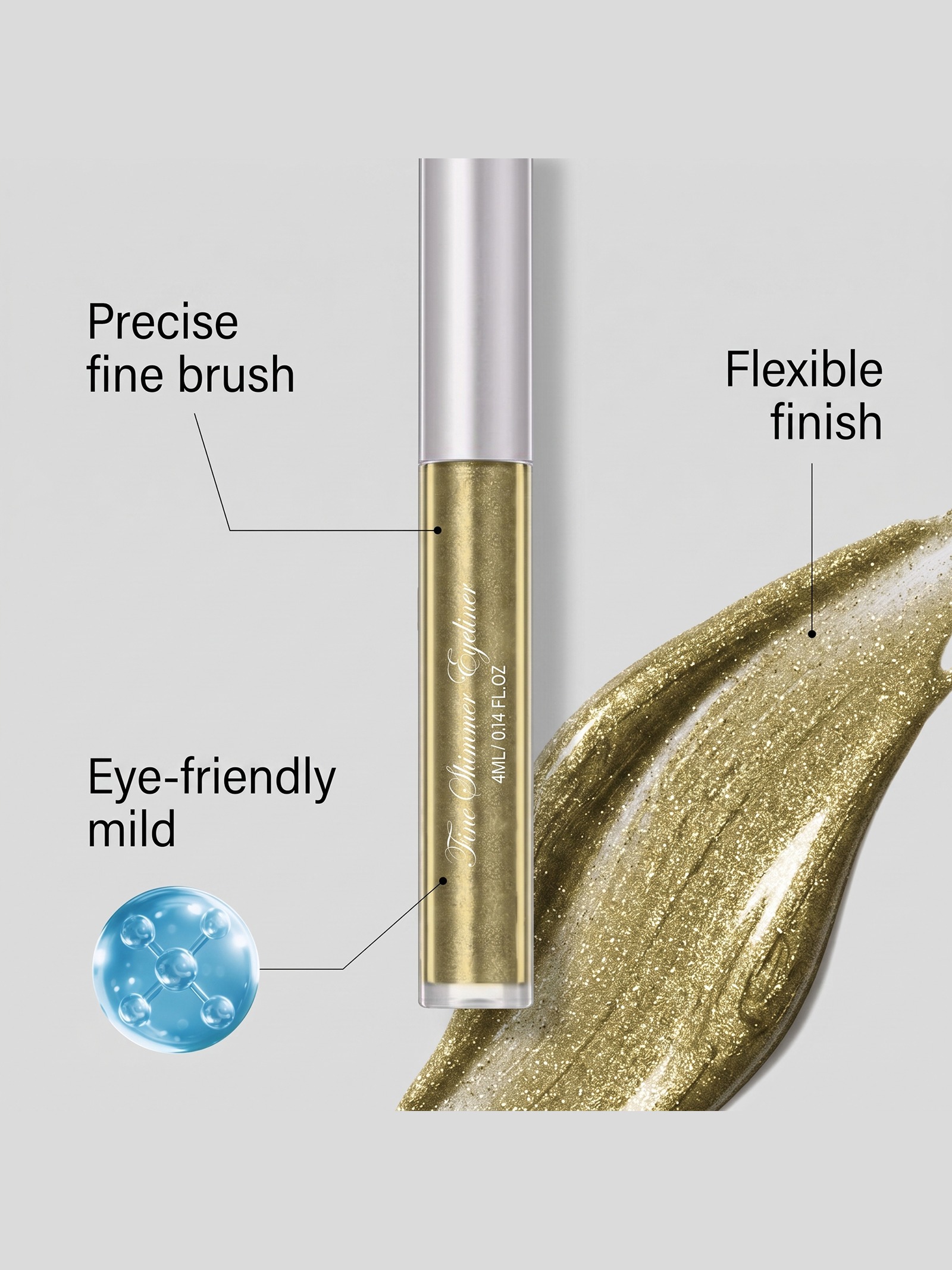 Olive Shimmer Liquid Eyeshadow for Long-Lasting Eye Makeup (4ml)