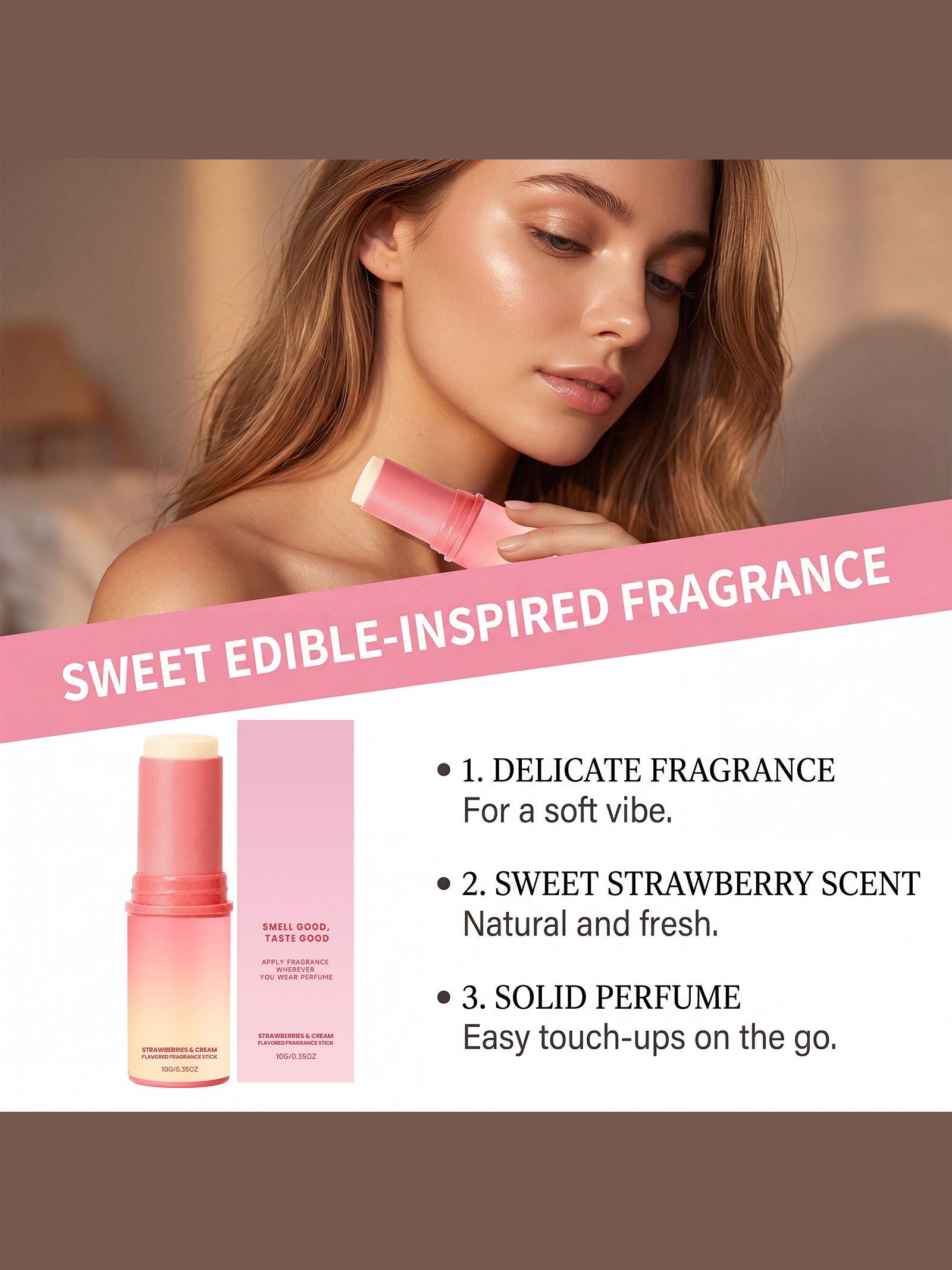 Strawberries and Cream Solid Perfume Stick