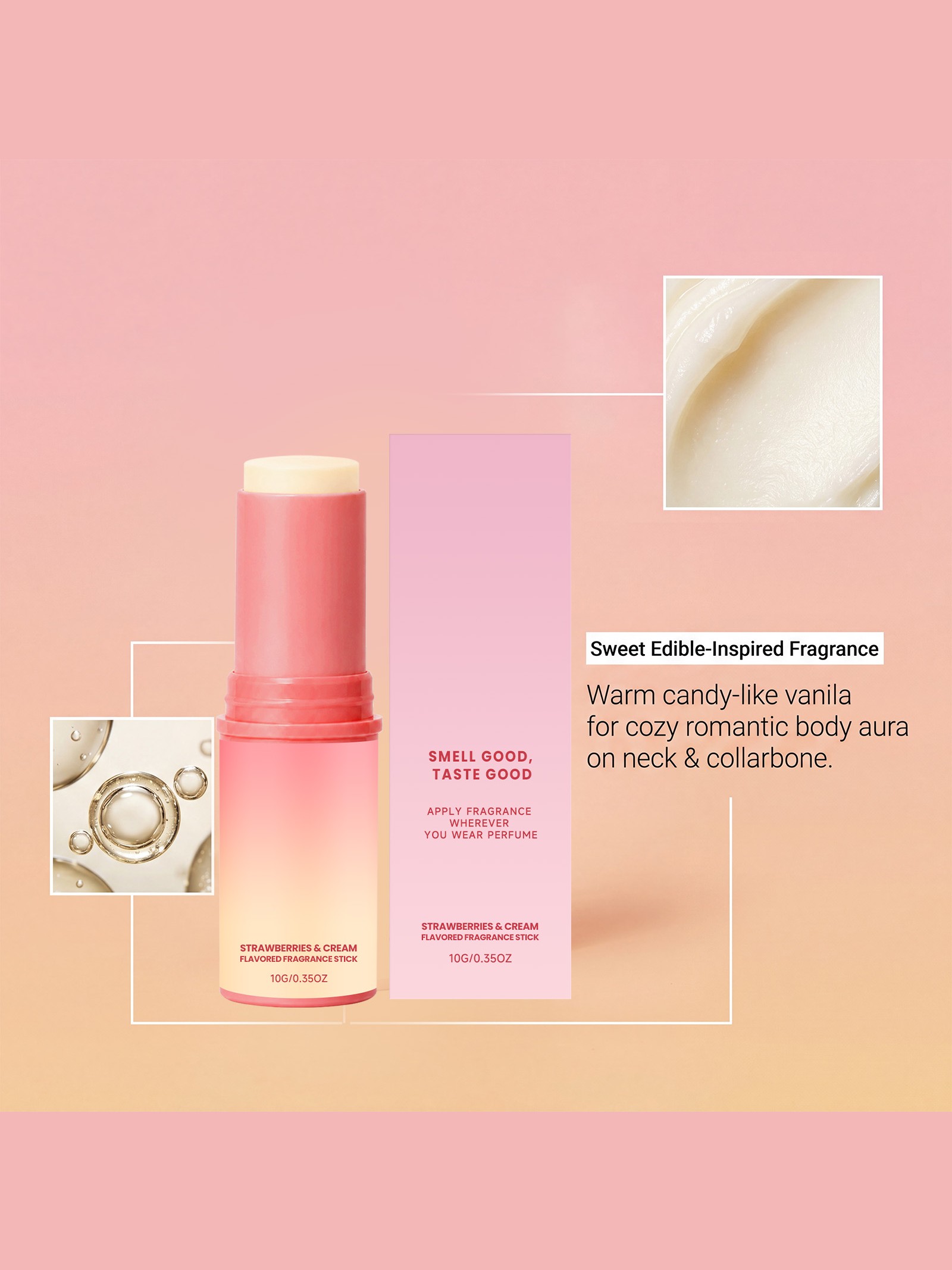 Strawberries and Cream Solid Perfume Stick