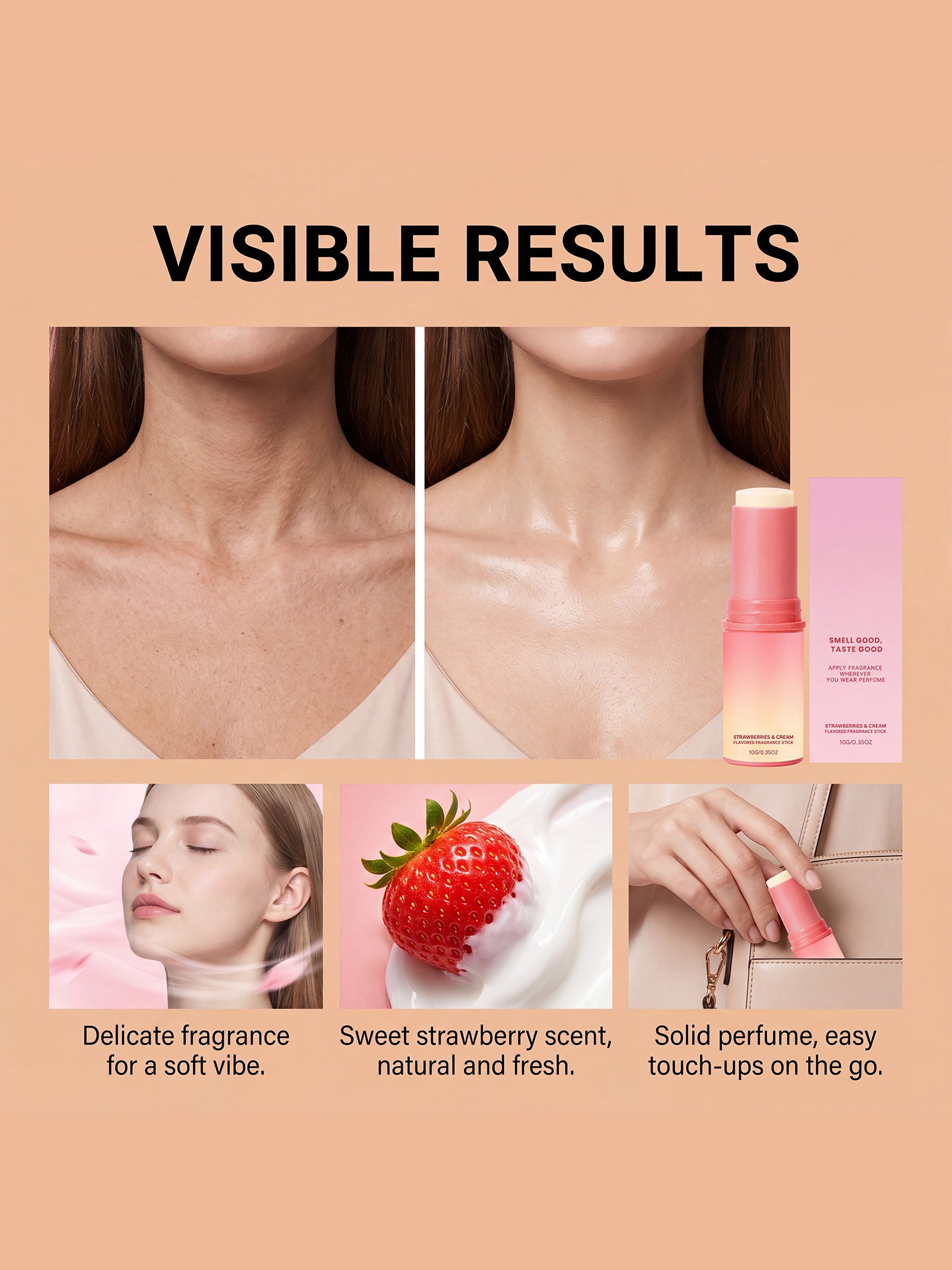 Strawberries and Cream Solid Perfume Stick