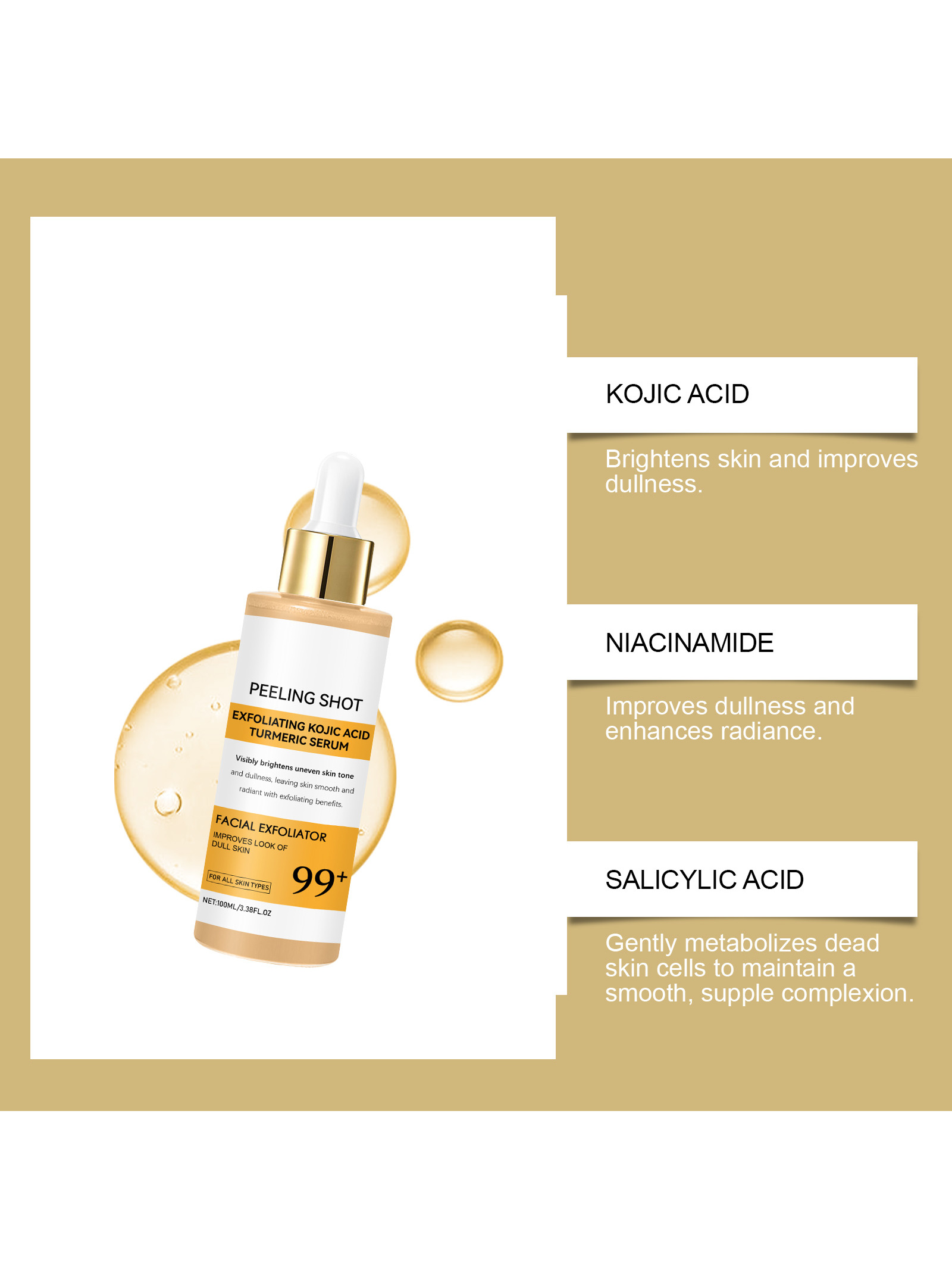 Exfoliating Kojic Acid Turmeric Serum
