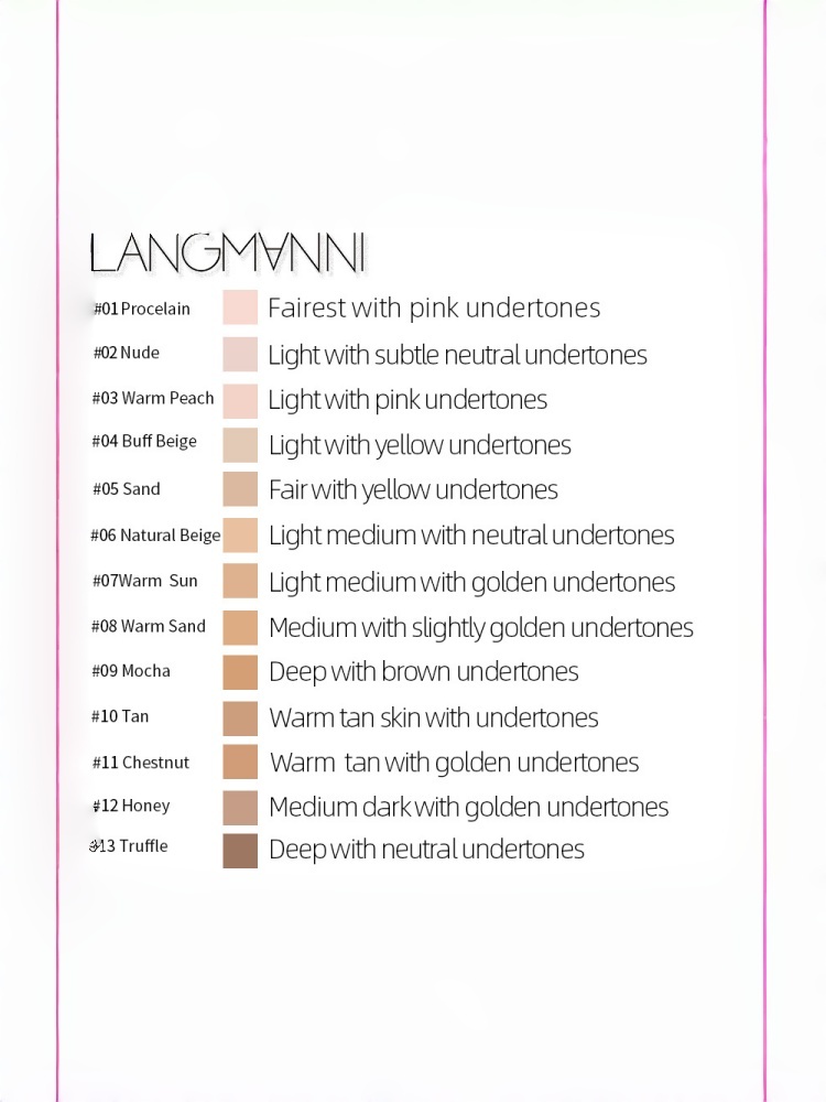 LANGMYNNI Warm Peach Buildable Coverage Foundation - Long-Lasting, Natural Finish for All Skin Types