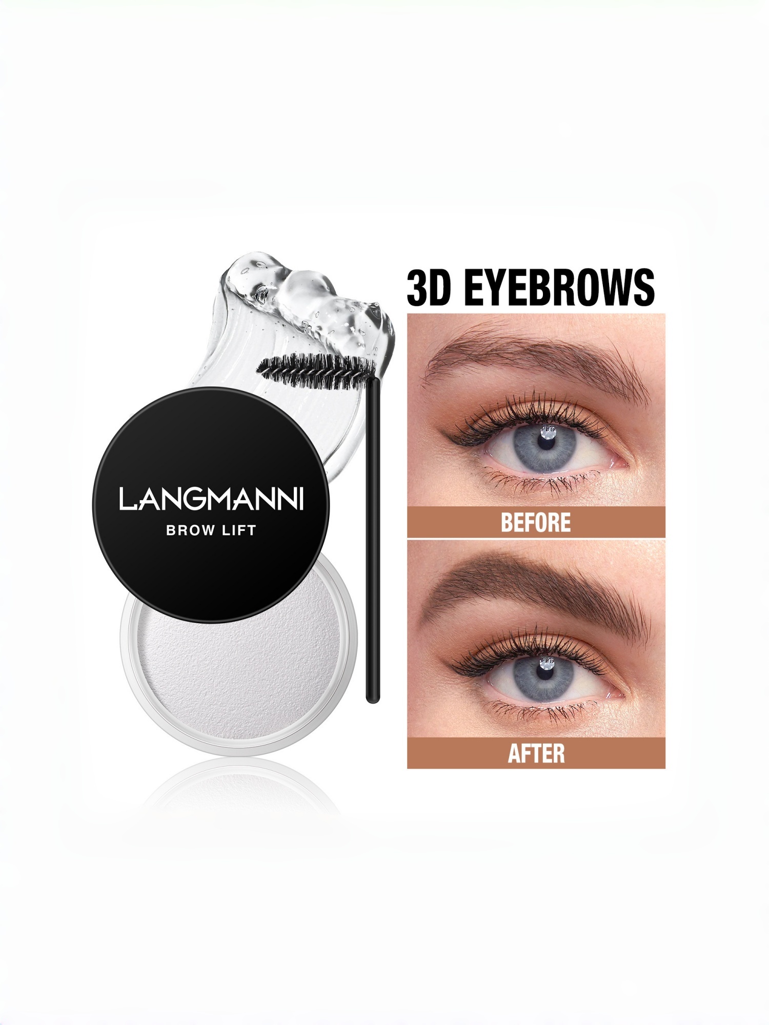 1pc 3D Brow Styling Wax, Natural Finish, 42g