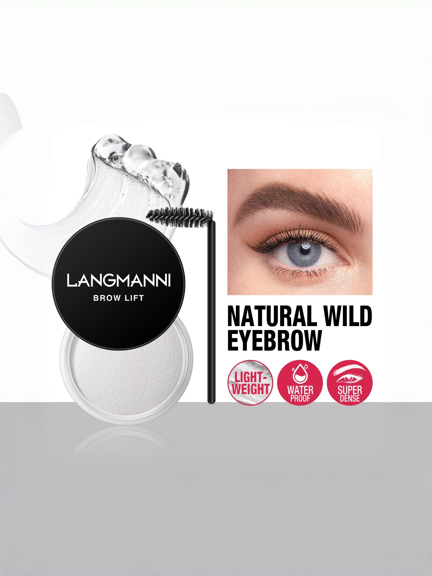 1pc 3D Brow Styling Wax, Natural Finish, 42g