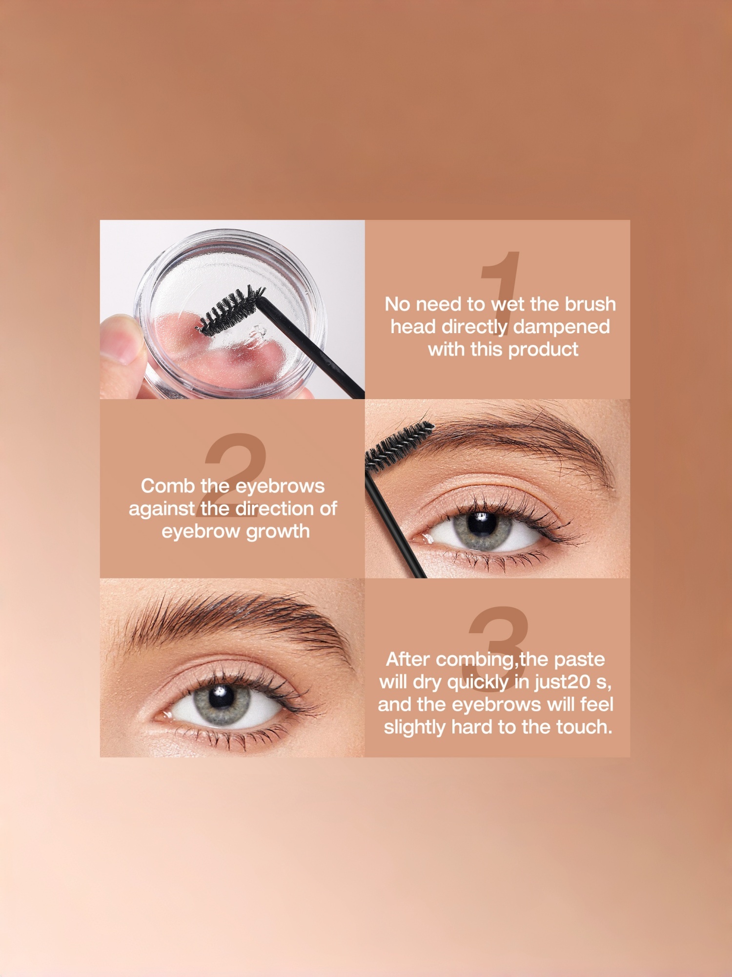 1pc 3D Brow Styling Wax, Natural Finish, 42g