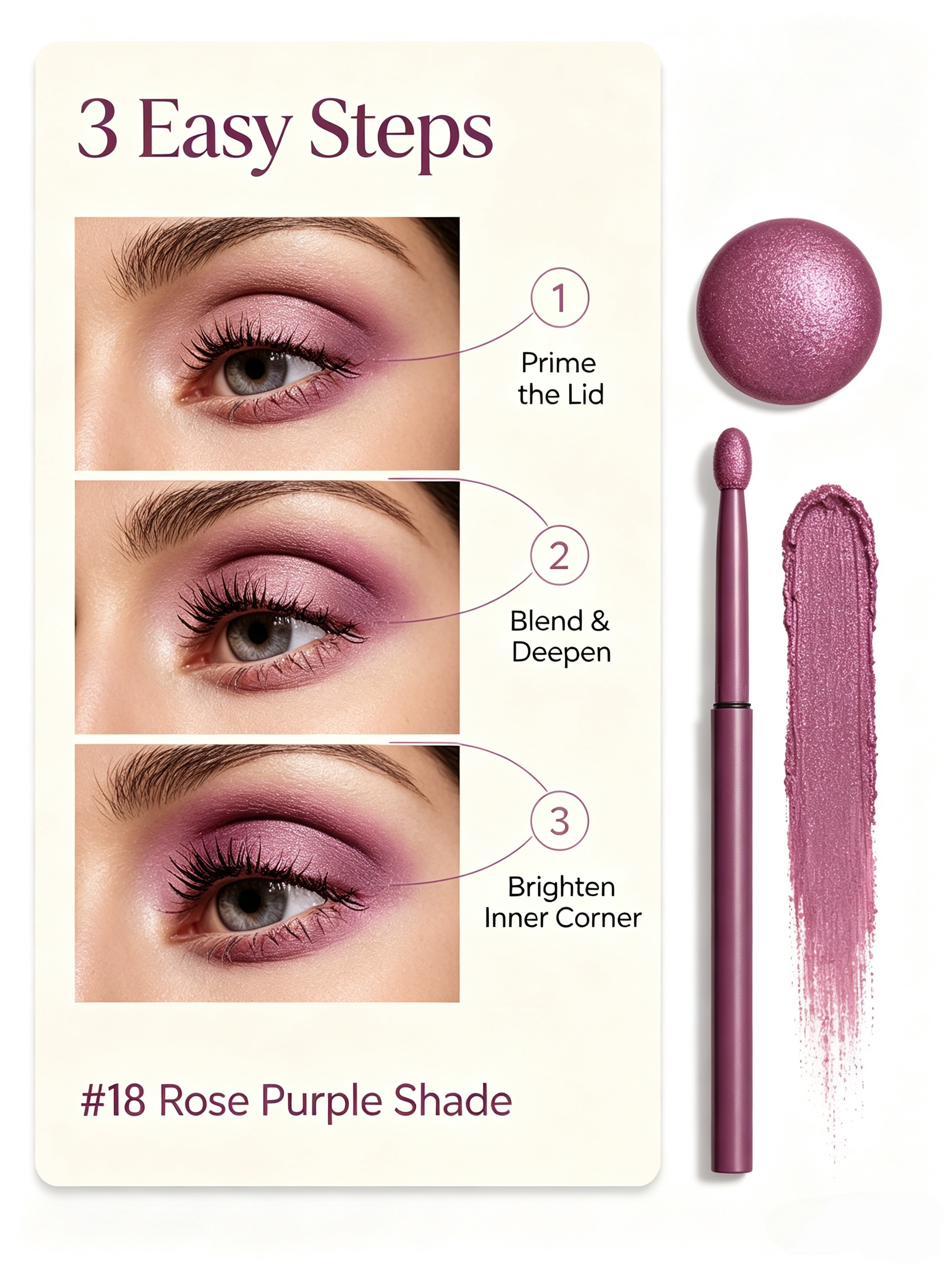 LANGMANN Easy Eyeshadow Stick - #18 Lilac Shimmer for Effortless Korean Beauty Eye Makeup