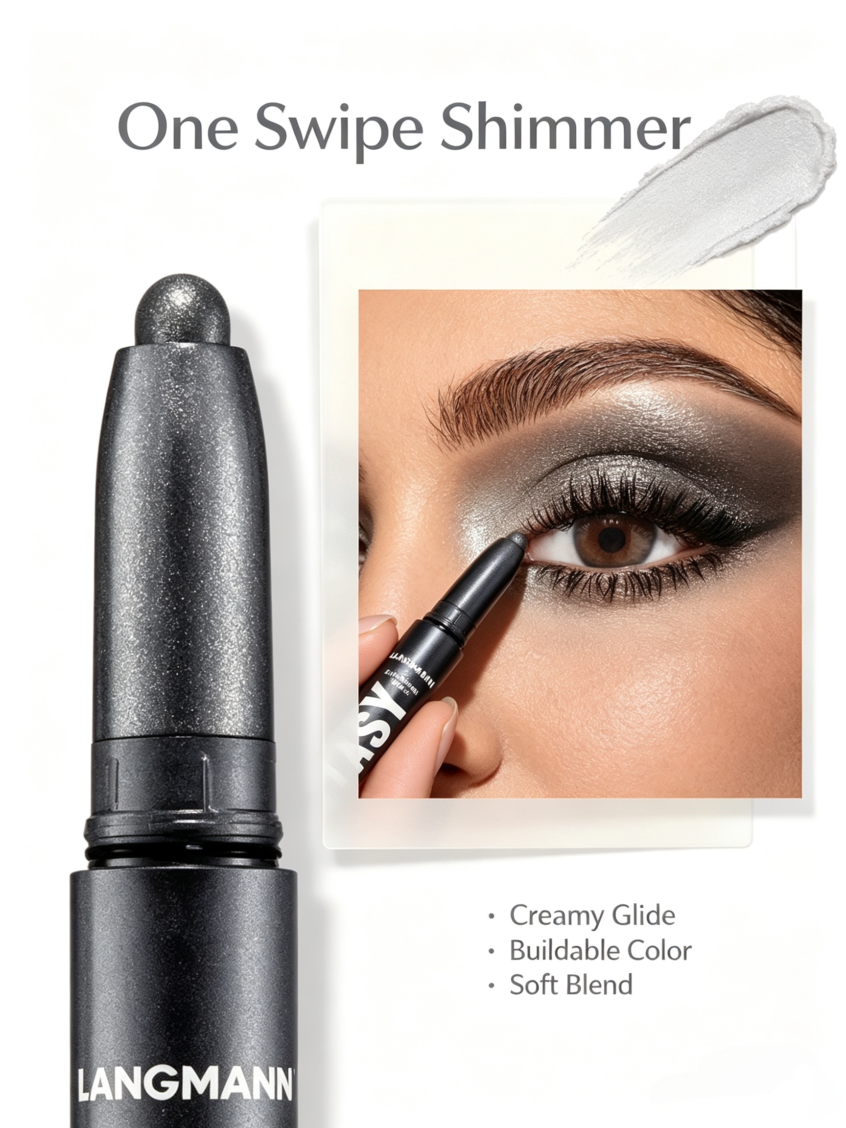 LANGMANN Easy Eyeshadow Stick - #23 Glitter Black Korean Eye Makeup