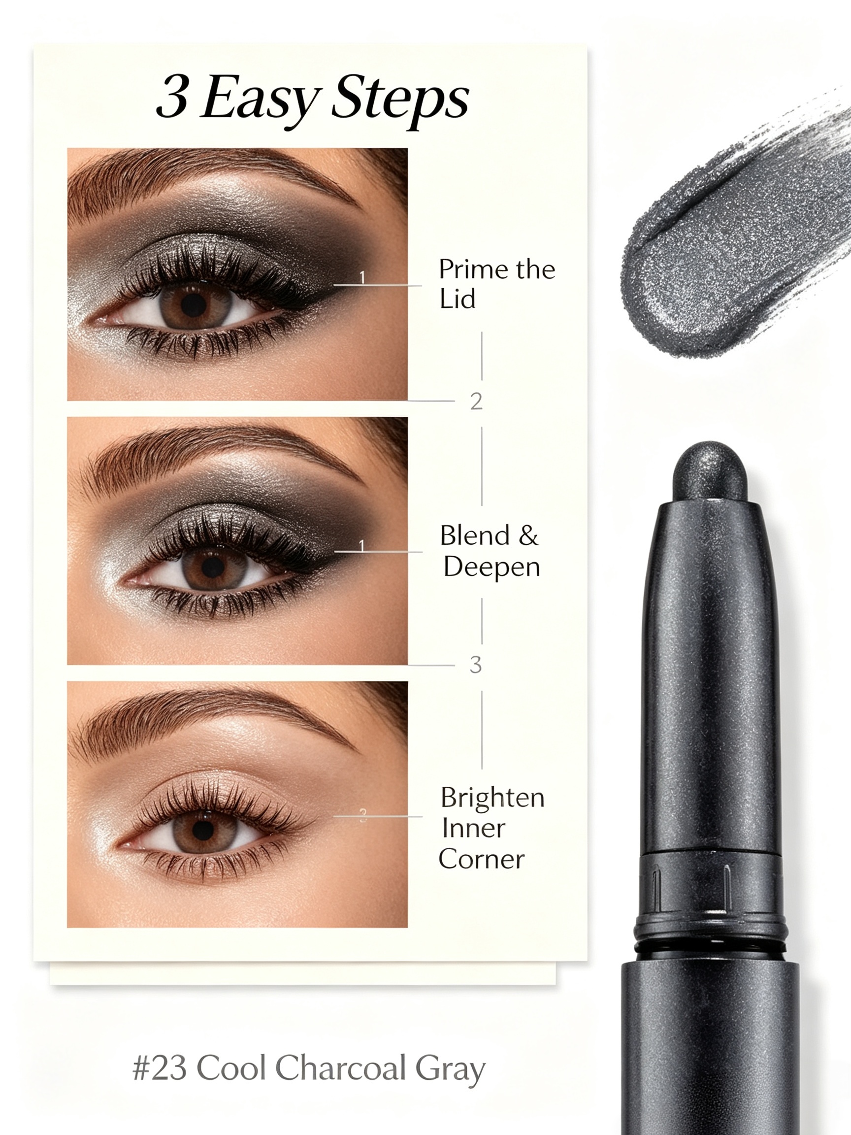 LANGMANN Easy Eyeshadow Stick - #23 Glitter Black Korean Eye Makeup