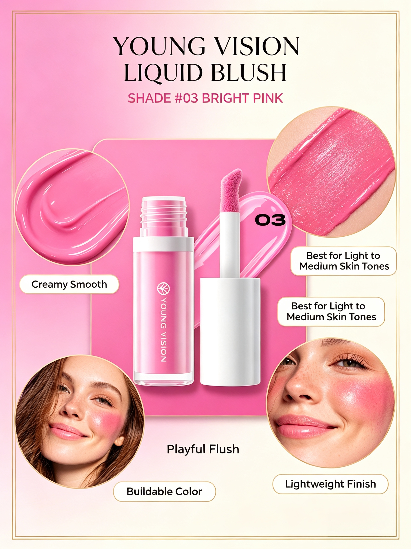 Bright Pink Liquid Blush 03