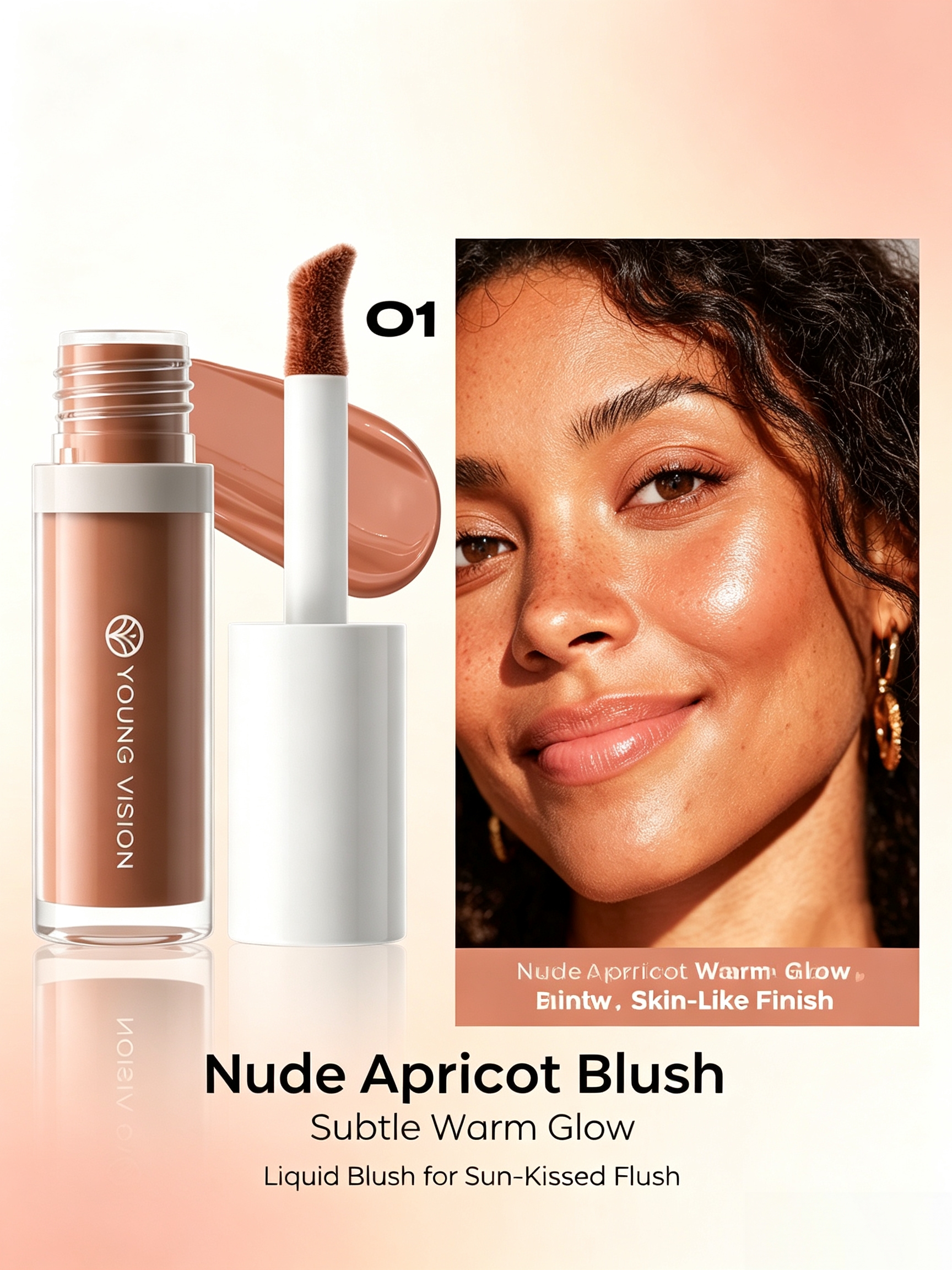#01 YOUNG VISION Liquid Contour Wand, 5ml Cool?Tone Brown Buildable Cream Contour, Easy?Blend Sculpting Liquid Contour for Defined Facial Structure, Long?Lasting Face Makeup for All Skin Tones