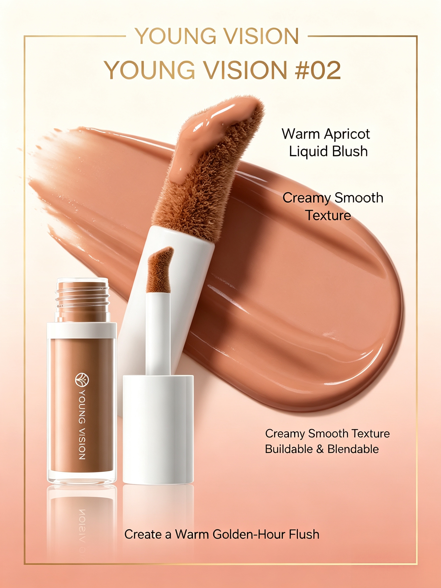 #02 YOUNG VISION Liquid Contour Wand, 5ml Cool?Tone Brown Buildable Cream Contour, Easy?Blend Sculpting Liquid Contour for Defined Facial Structure, Long?Lasting Face Makeup for All Skin Tones