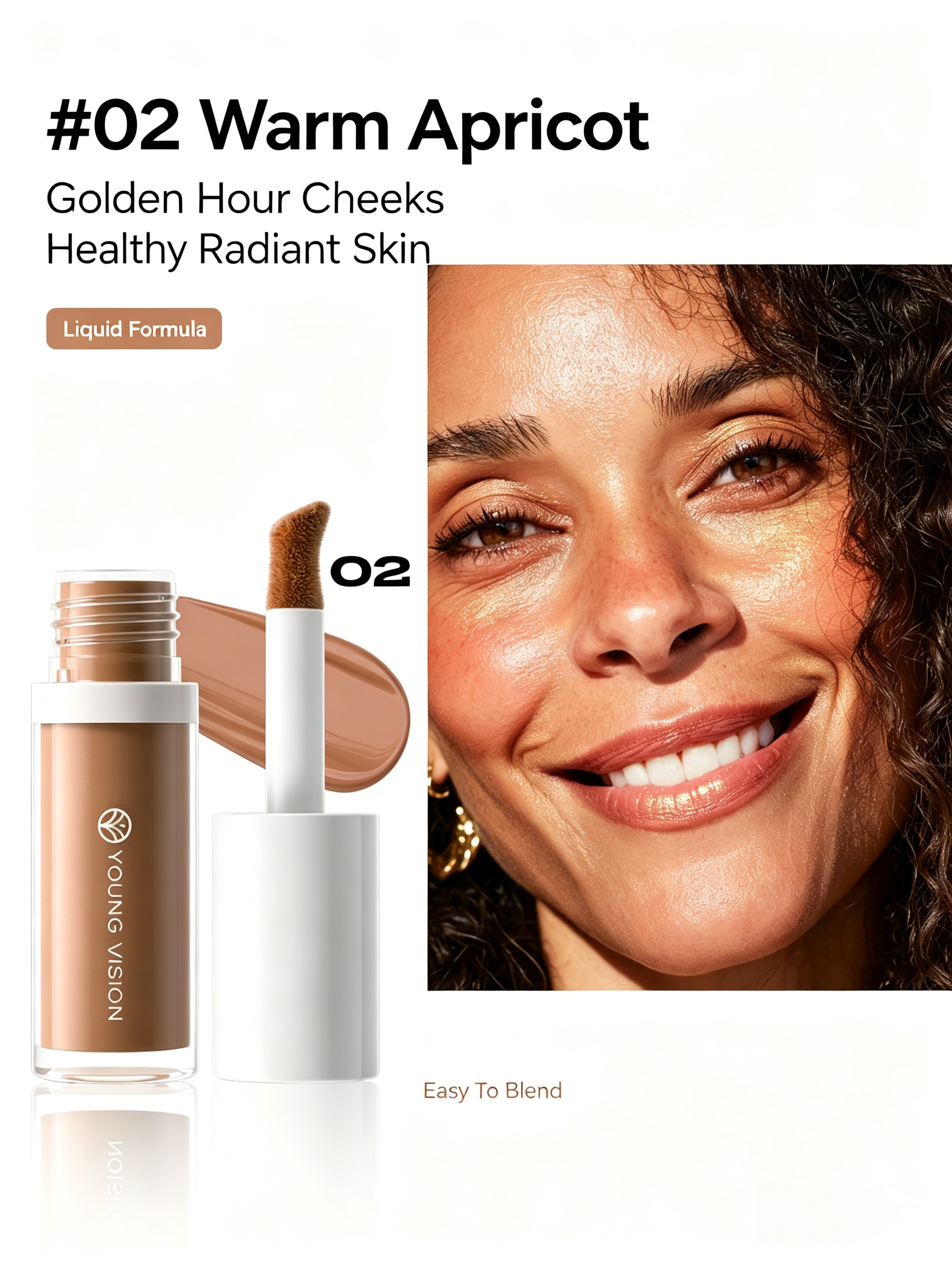 #02 YOUNG VISION Liquid Contour Wand, 5ml Cool?Tone Brown Buildable Cream Contour, Easy?Blend Sculpting Liquid Contour for Defined Facial Structure, Long?Lasting Face Makeup for All Skin Tones