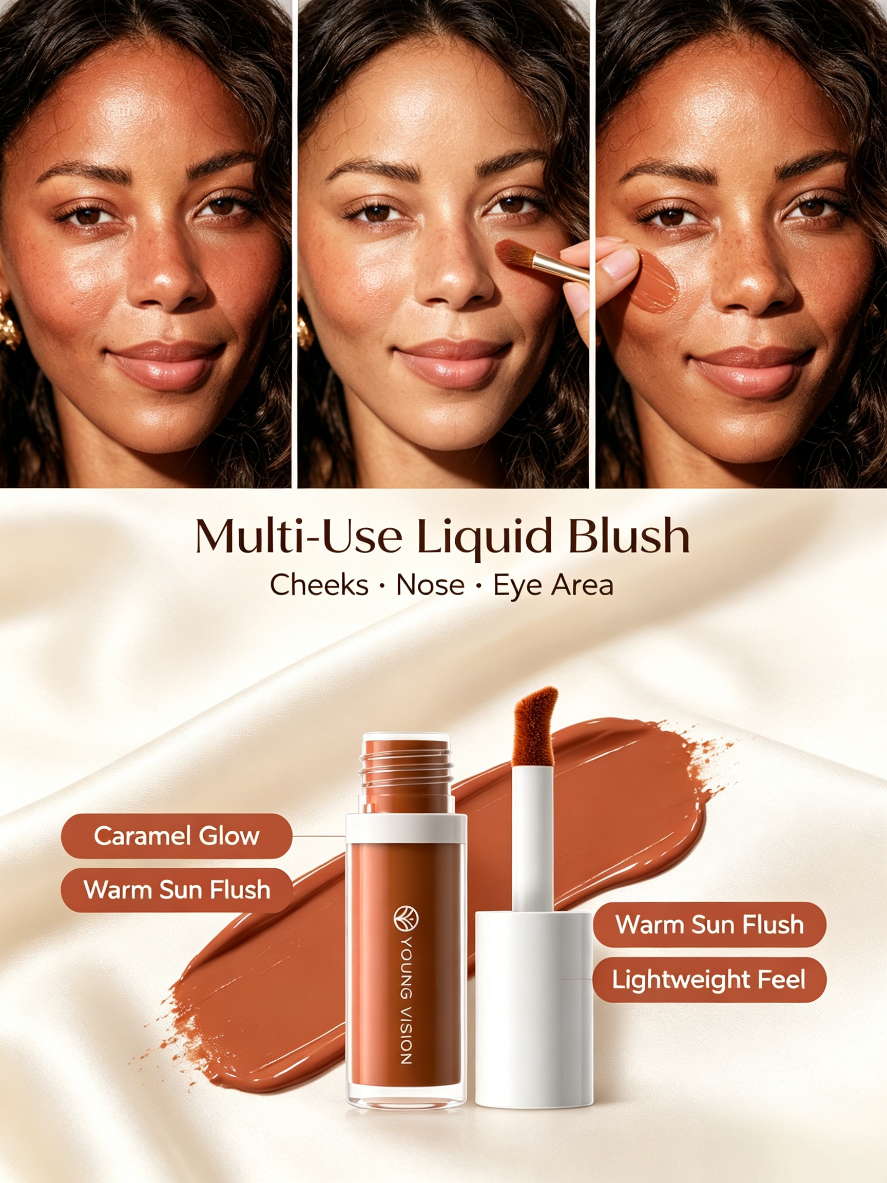 #04 YOUNG VISION Liquid Contour Wand, 5ml Cool?Tone Brown Buildable Cream Contour, Easy?Blend Sculpting Liquid Contour for Defined Facial Structure, Long?Lasting Face Makeup for All Skin Tones