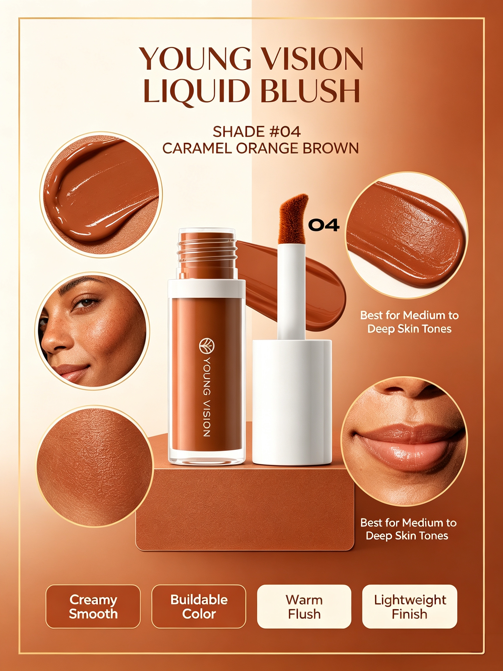 #04 YOUNG VISION Liquid Contour Wand, 5ml Cool?Tone Brown Buildable Cream Contour, Easy?Blend Sculpting Liquid Contour for Defined Facial Structure, Long?Lasting Face Makeup for All Skin Tones