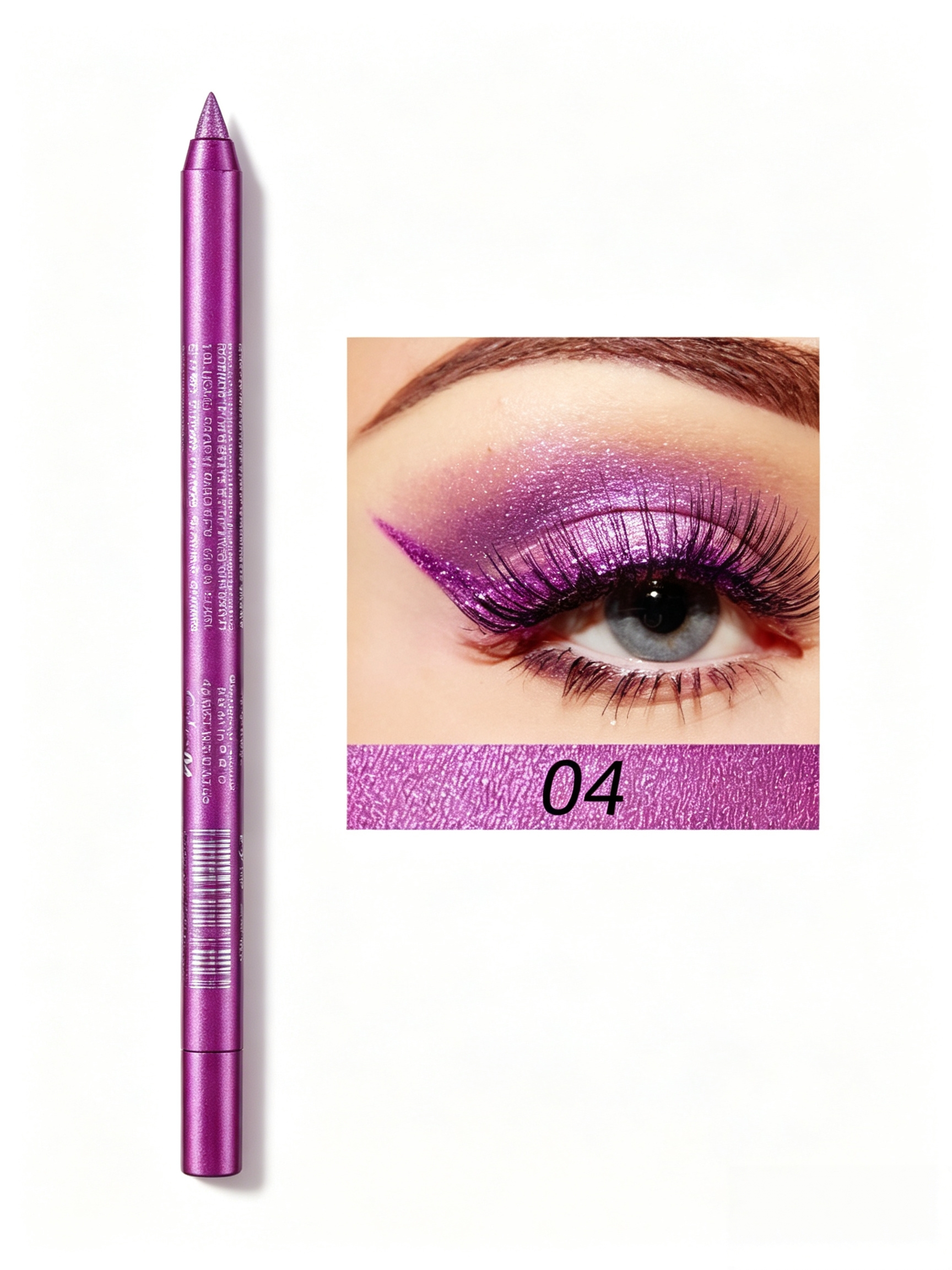 Shimmering Dark Pink Waterproof Eyeliner Pencil - Long-Lasting Glitter Eye and Lip Makeup