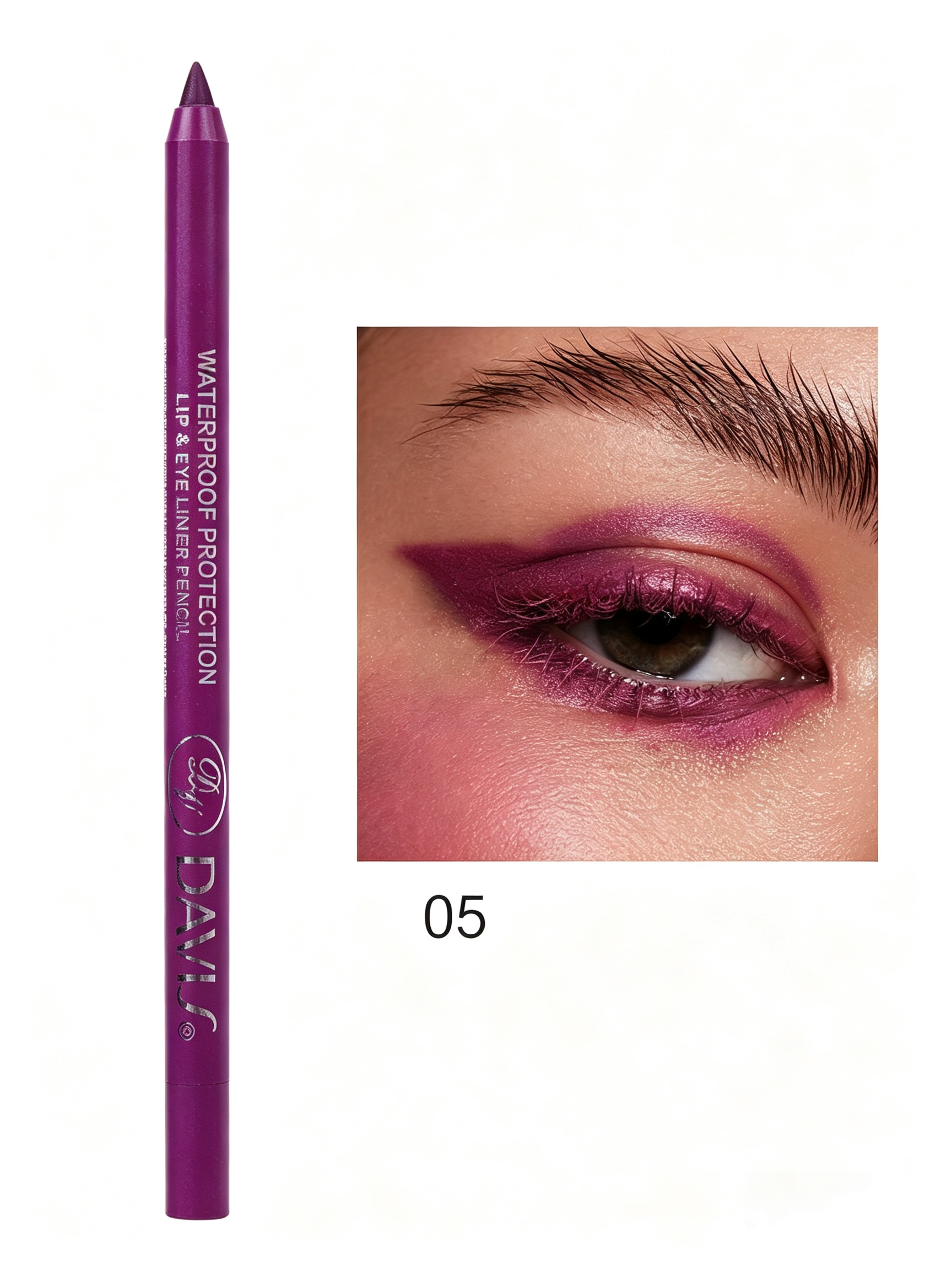 Long-Lasting Purple Waterproof Shimmer Eye and Lip Liner