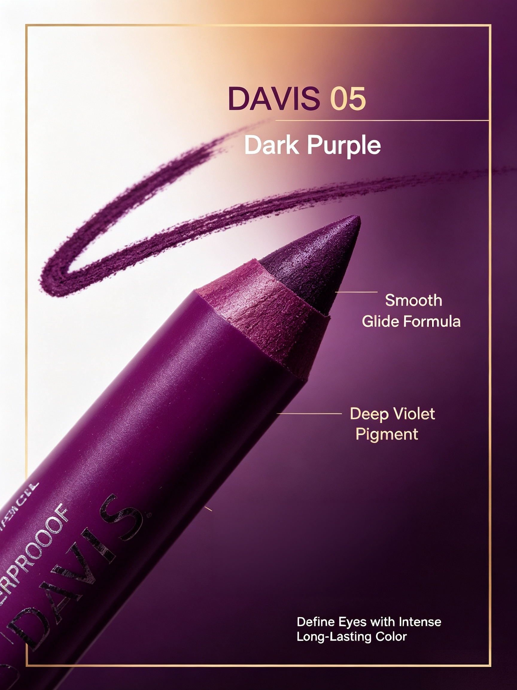 Long-Lasting Purple Waterproof Shimmer Eye and Lip Liner
