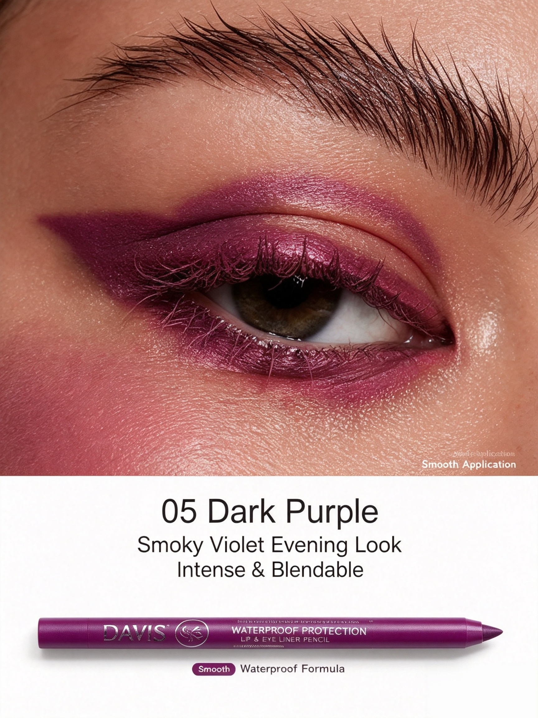 Long-Lasting Purple Waterproof Shimmer Eye and Lip Liner