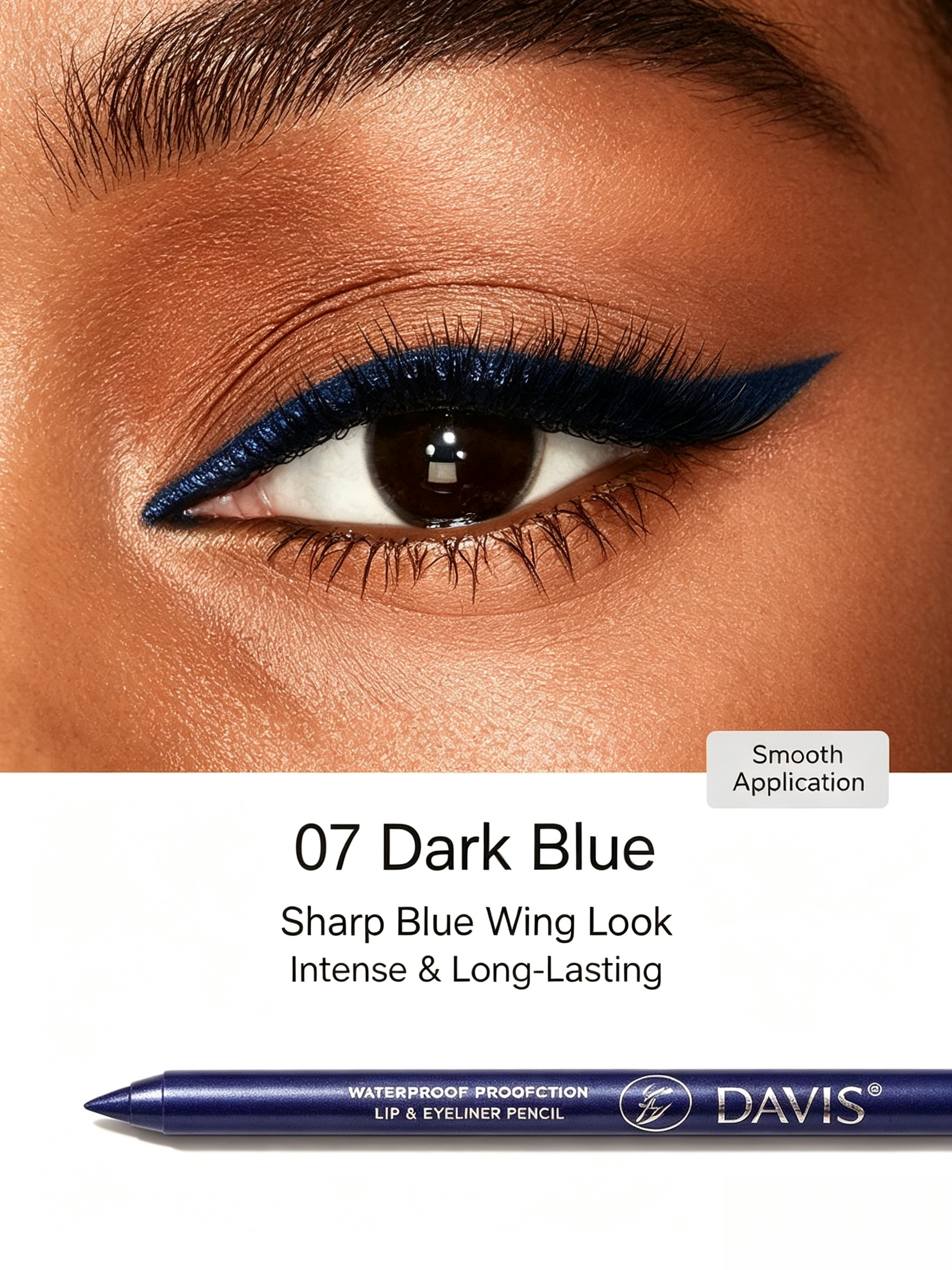 Long-Lasting Dark Blue Waterproof Eyeliner Pencil