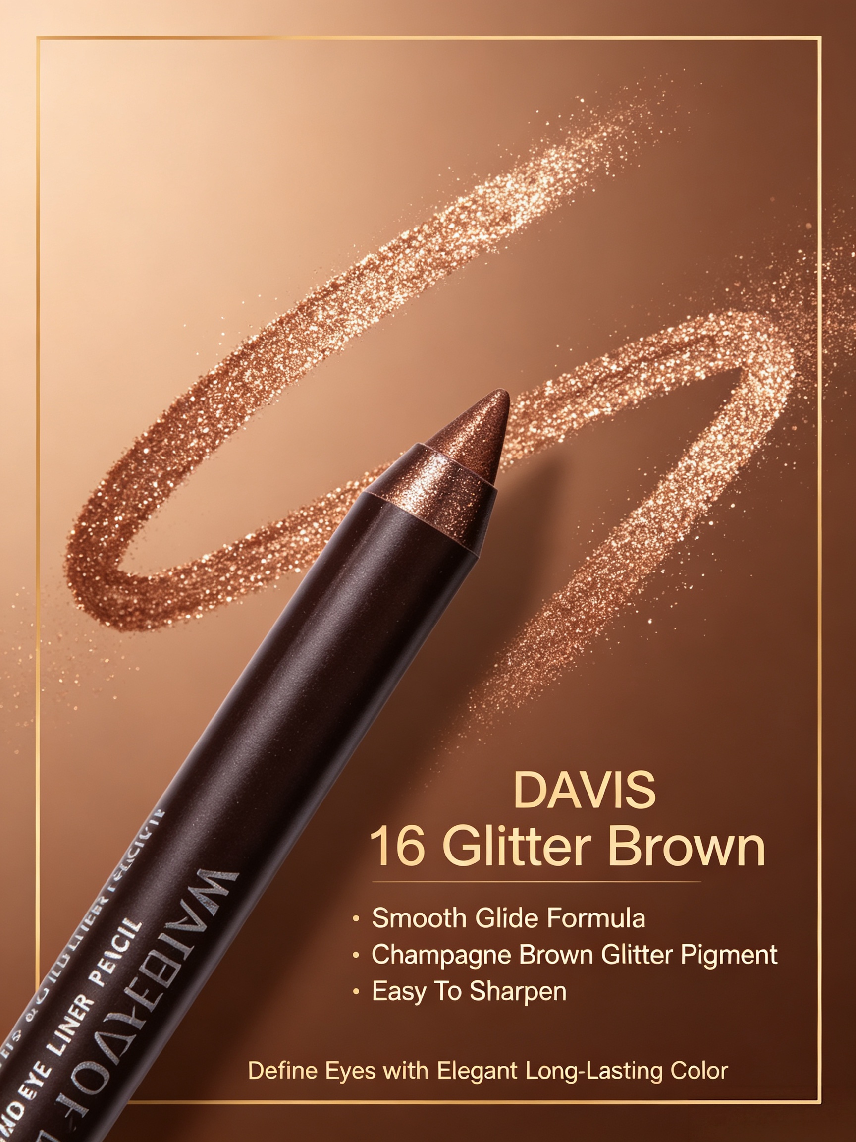 Coffee Brown Waterproof Eyeliner Pencil - Long Lasting Eye and Lip Liner
