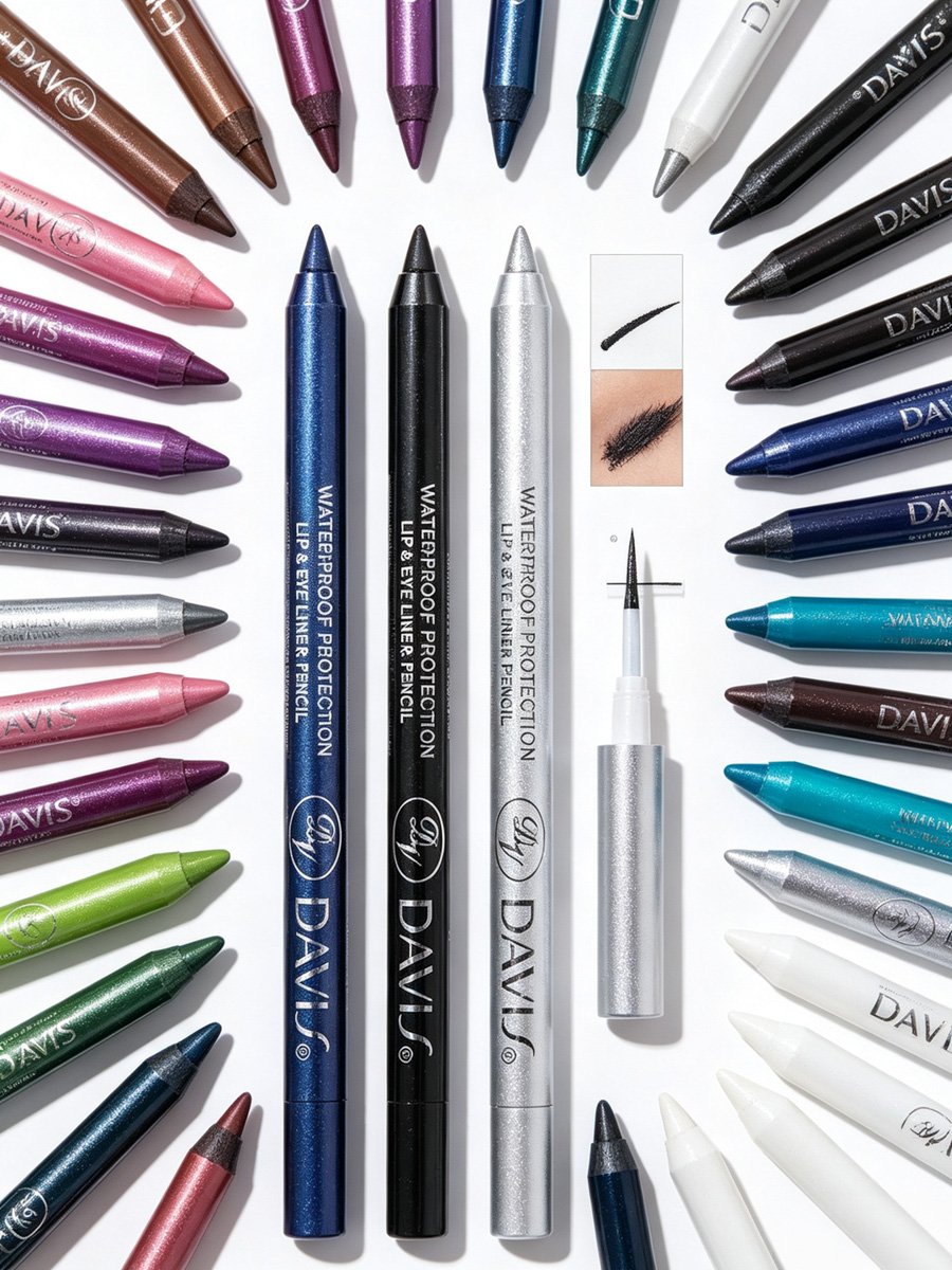 Waterproof Long-Lasting Navy Blue Shimmer Eye and Lip Liner Pencil