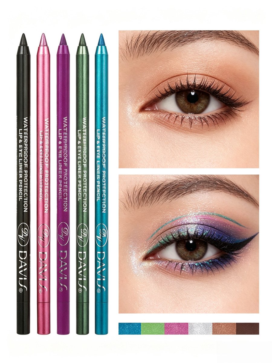 Waterproof Long-Lasting Navy Blue Shimmer Eye and Lip Liner Pencil