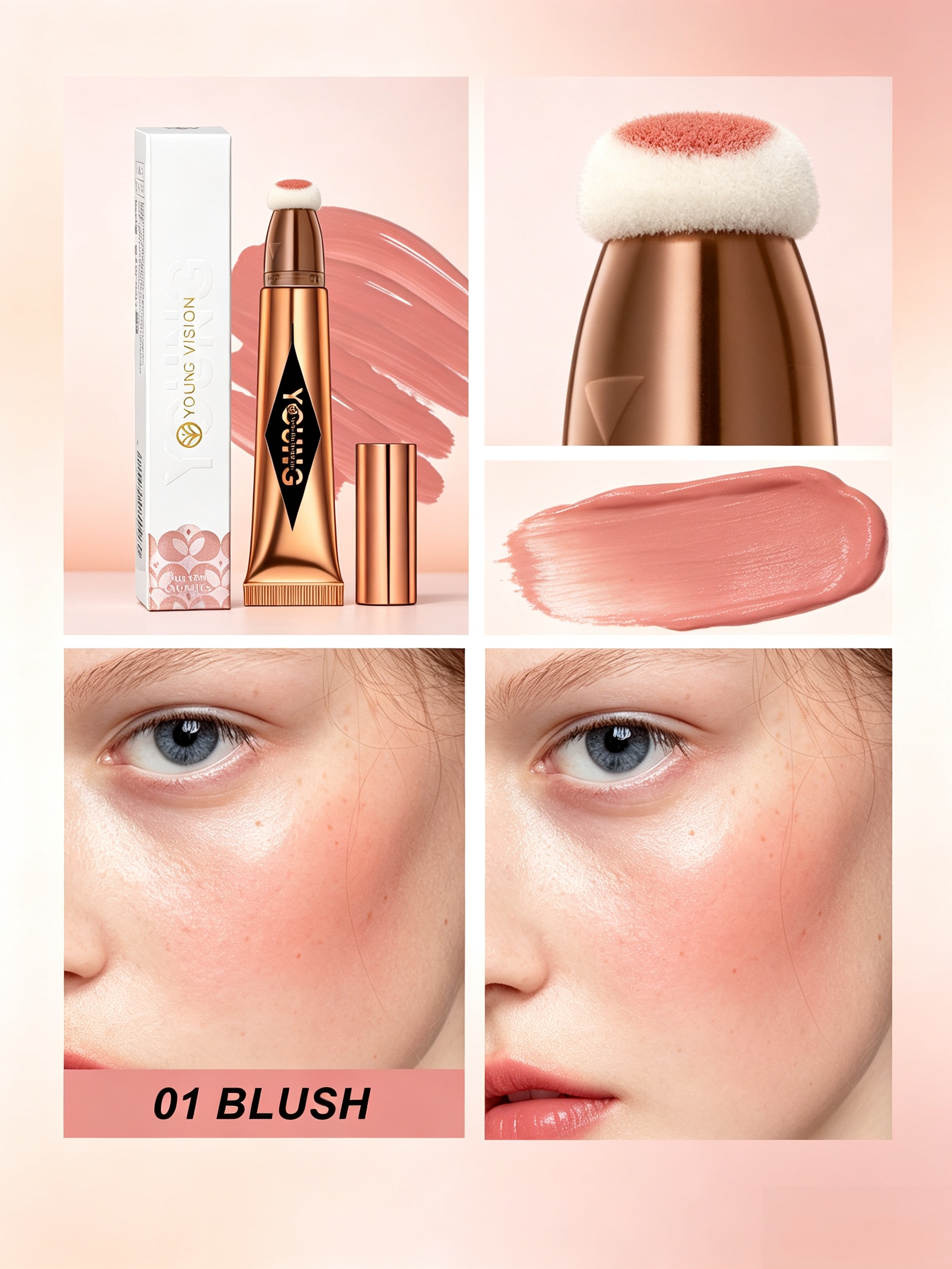 Sponge Tip Cream Blush Stick 01