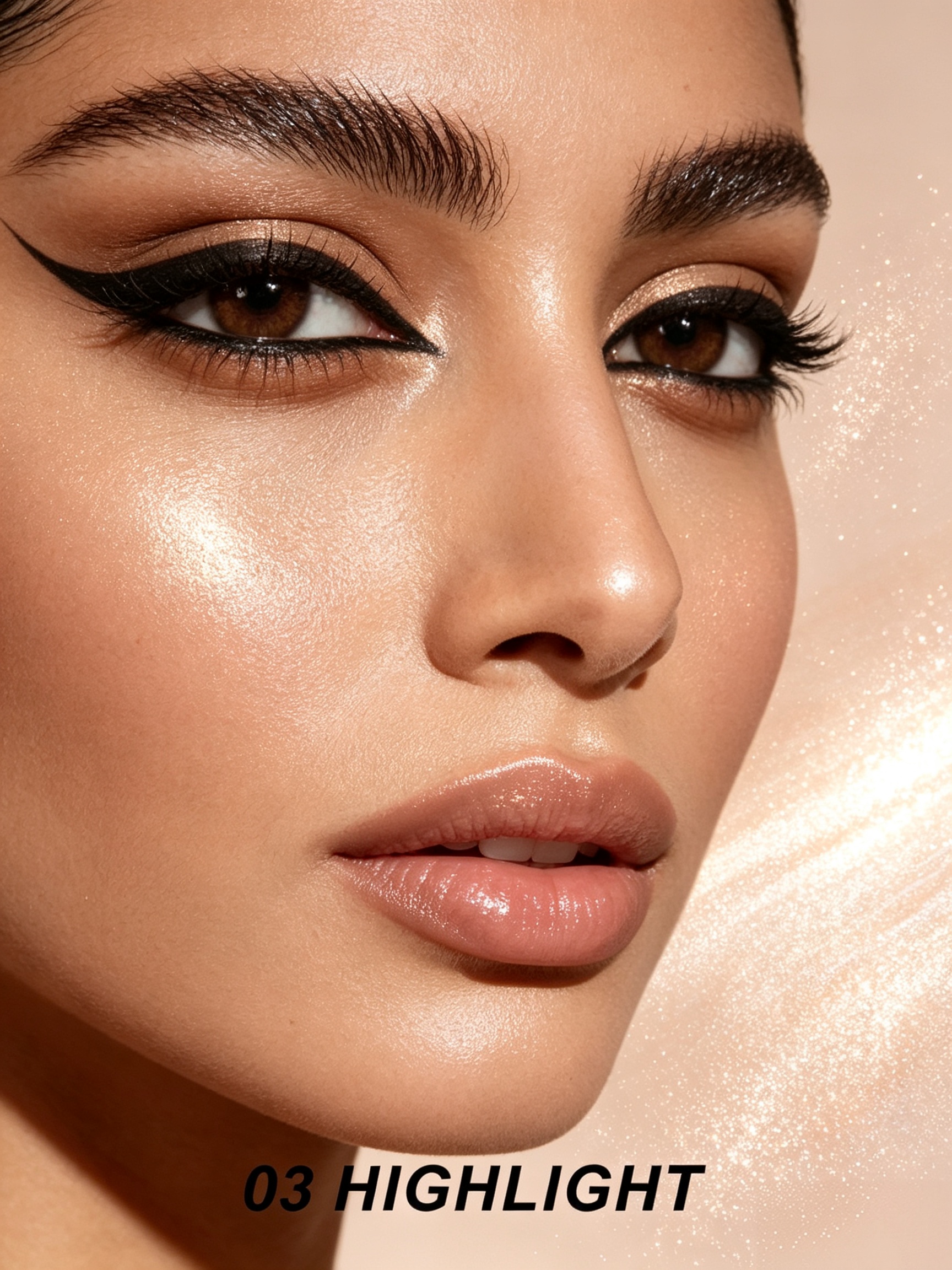 #03 YOUNG VISION Liquid Highlighter Stick, Sponge Tip Shimmer Highlight, Glowy Blendable Face Illuminator for Arabian Bridal & Evening Party Makeup 12ml