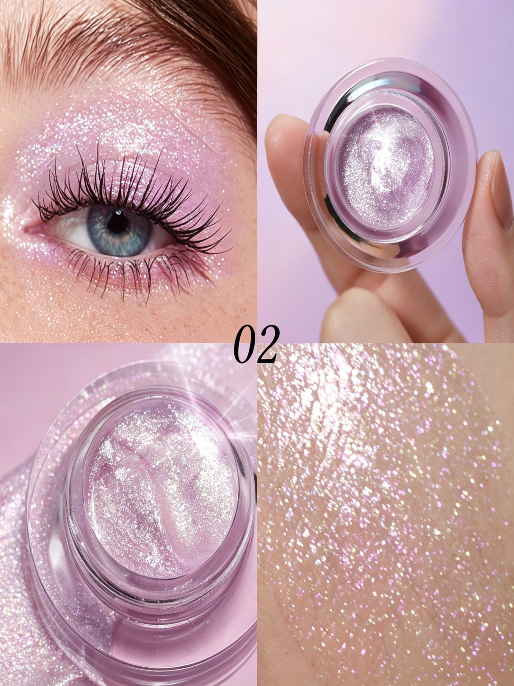 Sparkling Pink Glitter Gel Eyeshadow - Long-Lasting Shimmer