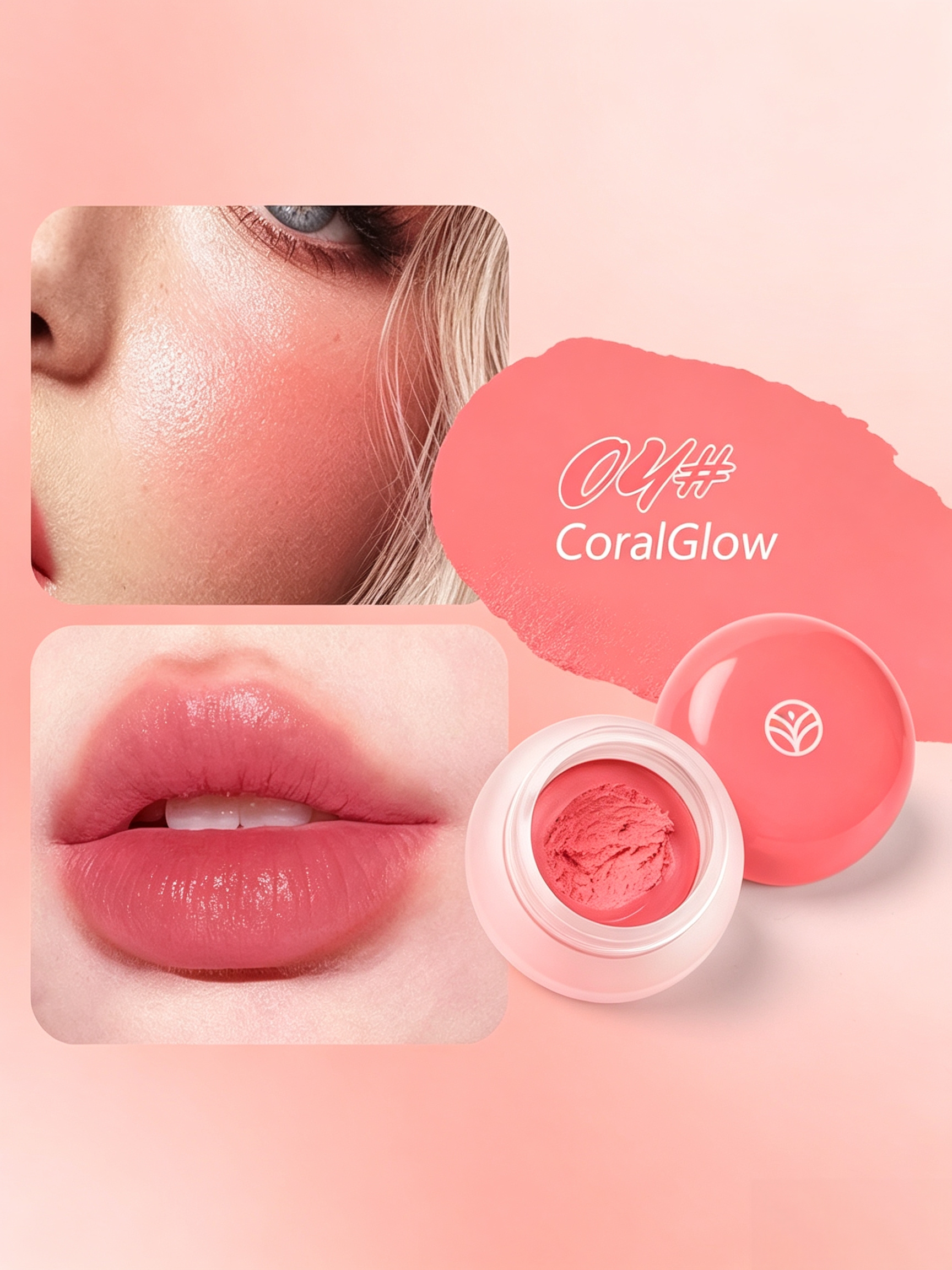 2 in 1 Blush and Lip Tint 04 Coral Glow