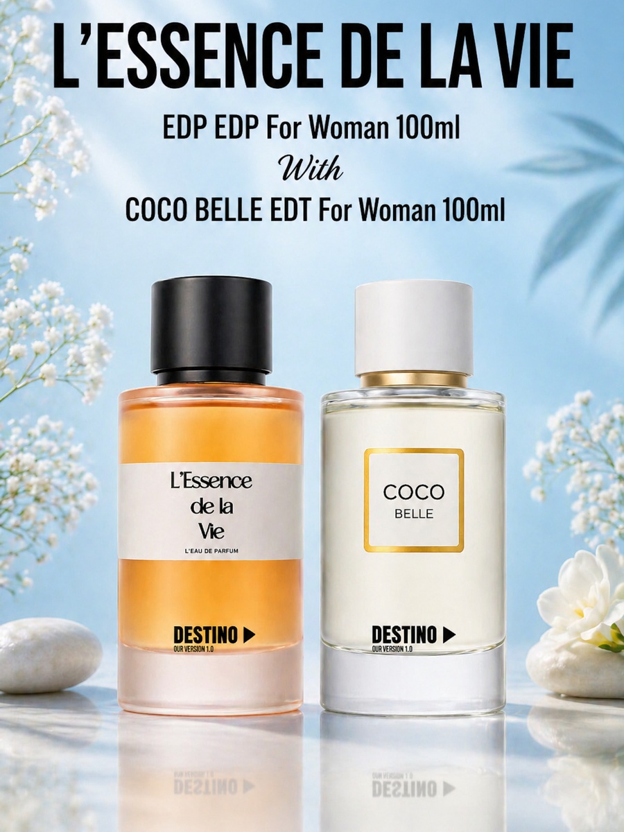 مجموعة من ماء عطر ليسنس دي لا في سعة 100 مل وماء تواليت كوكو بيل سعة 100 مل