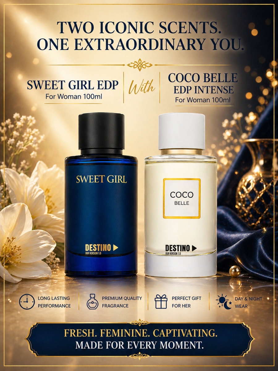 مجموعة من ماء عطر سويت جيرل سعة 100 مل وماء عطر كوكو بيل إنتنس سعة 100 مل