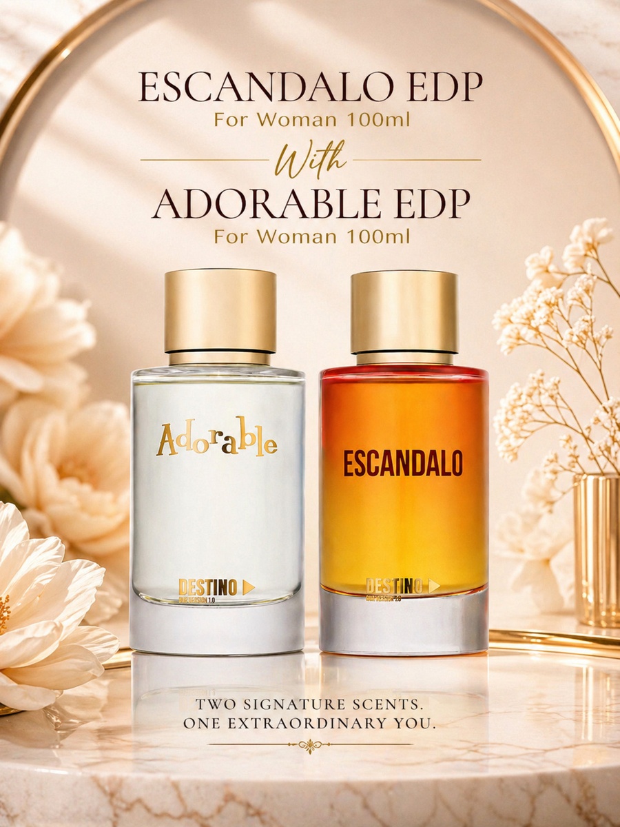 مجموعة من ماء عطر إسكاندالو للنساء سعة 100 مل وماء عطر أدورابل سعة 100 مل