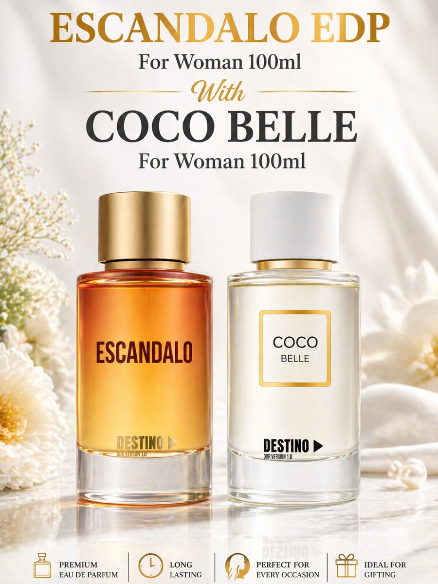 مجموعة من ماء عطر إسكاندالو سعة 100 مل وماء عطر كوكو بيل سعة 100 مل