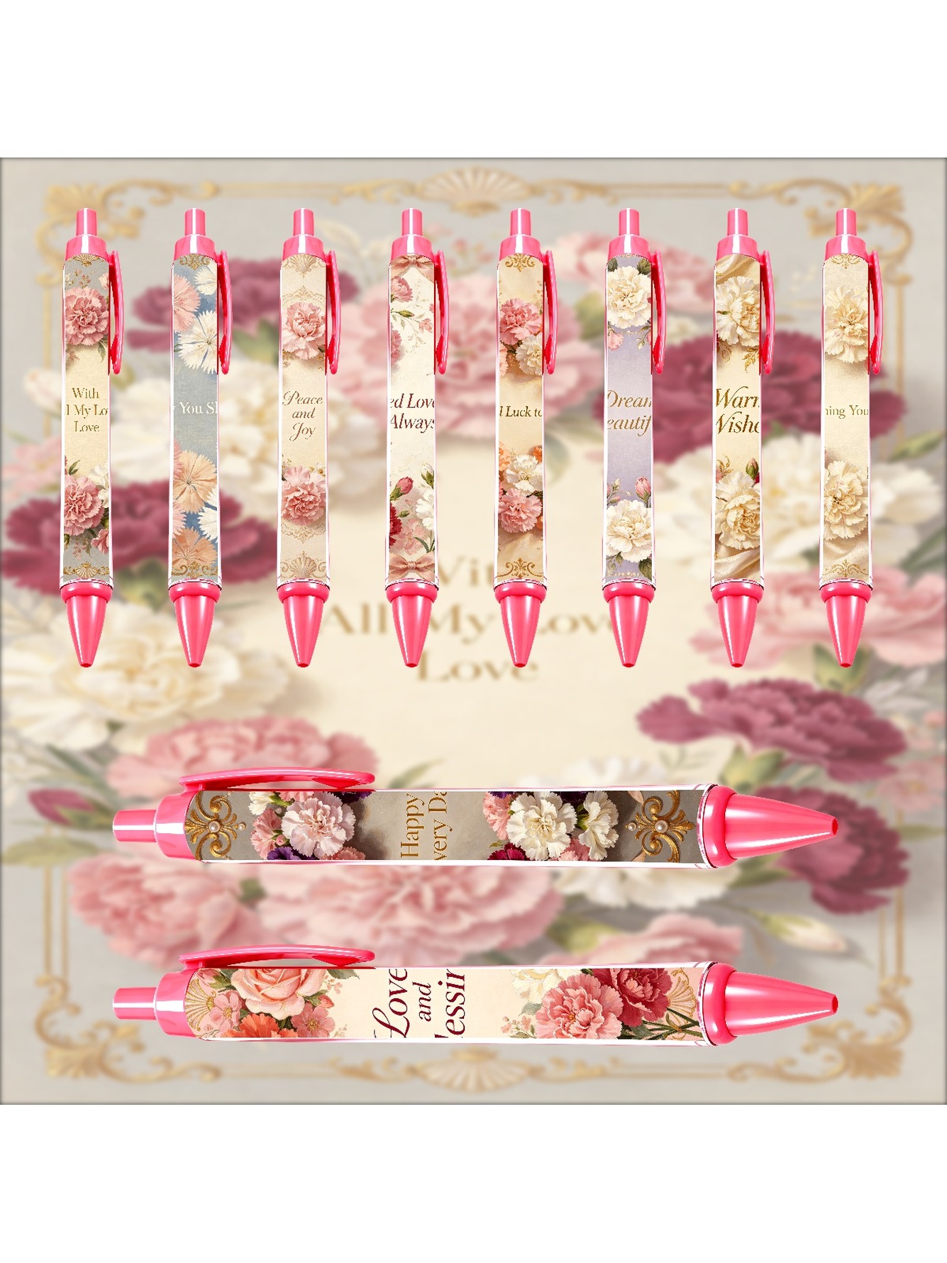 Multi Floral Ballpoint Pens