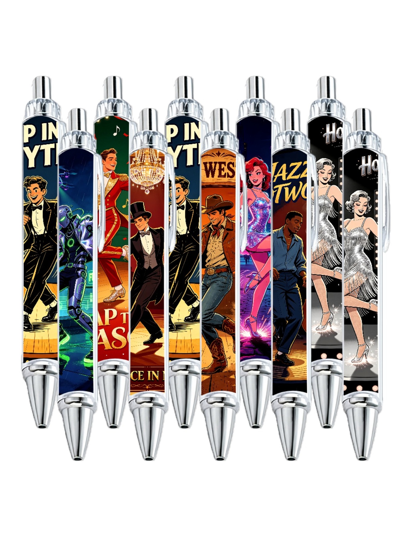 10-Piece Dance-Themed Gel Pen Set