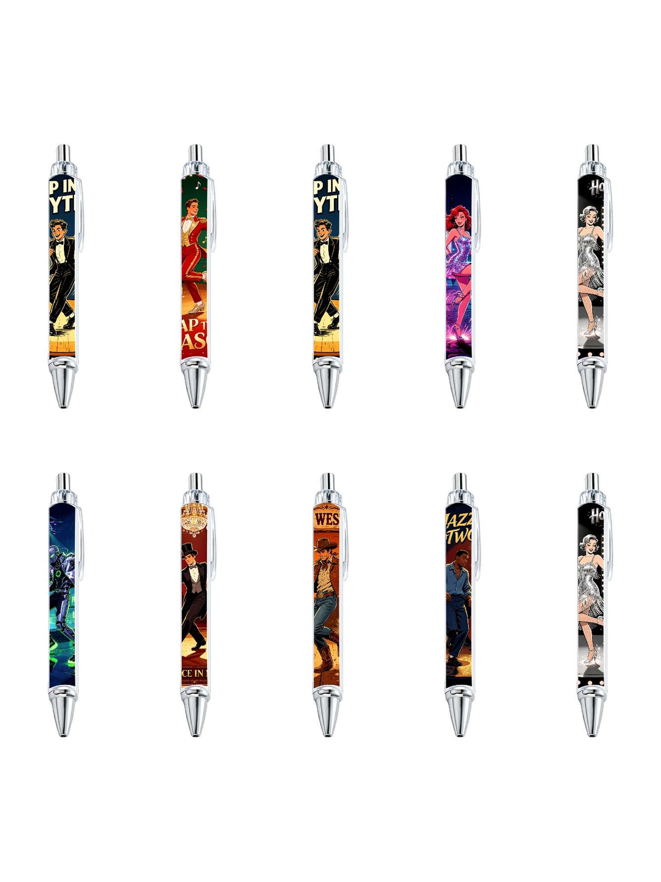 10-Piece Dance-Themed Gel Pen Set