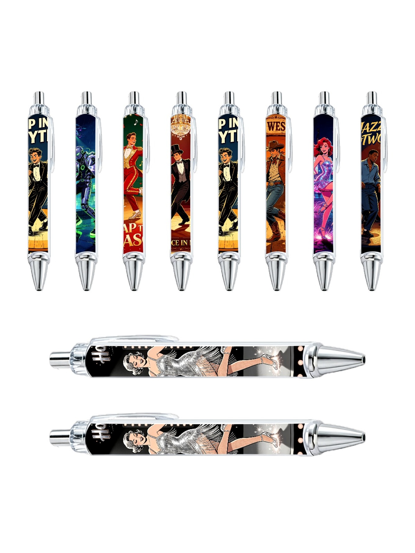 10-Piece Dance-Themed Gel Pen Set